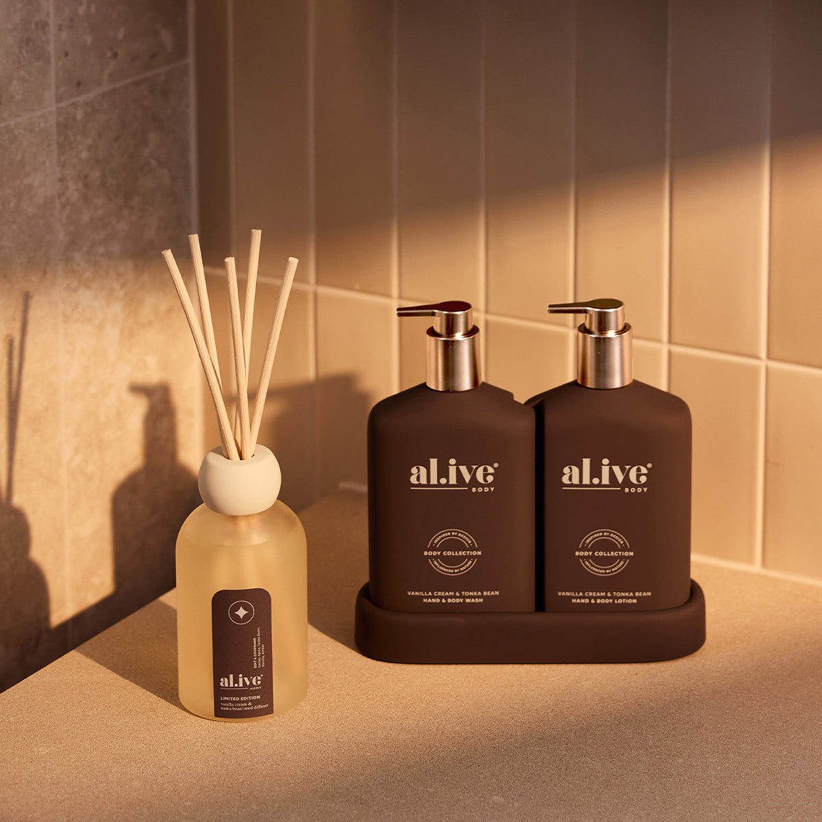 Al.ive Transformative Bathroom Duo - Vanilla Cream & Tonka Bean