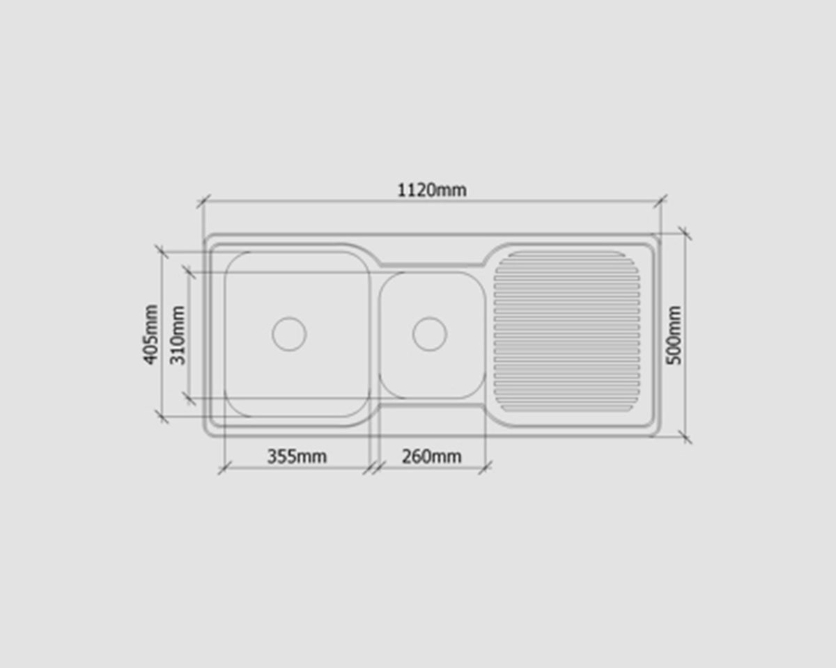 Santorini Atlas 0.9mm Stainless Steel Sink With Drainer E-150D