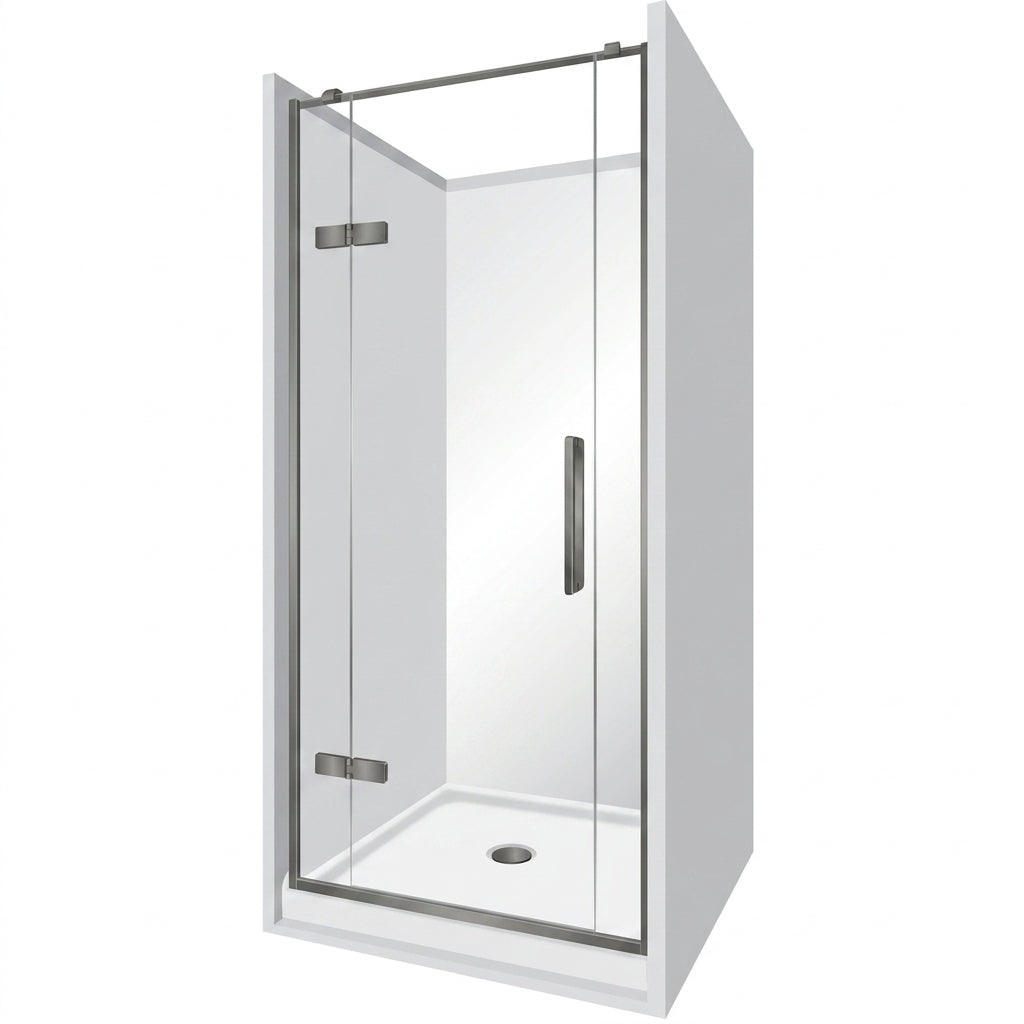 Elite Frameless Acrylic Luxury Swing Door 3 Sided Alcove Shower Kits