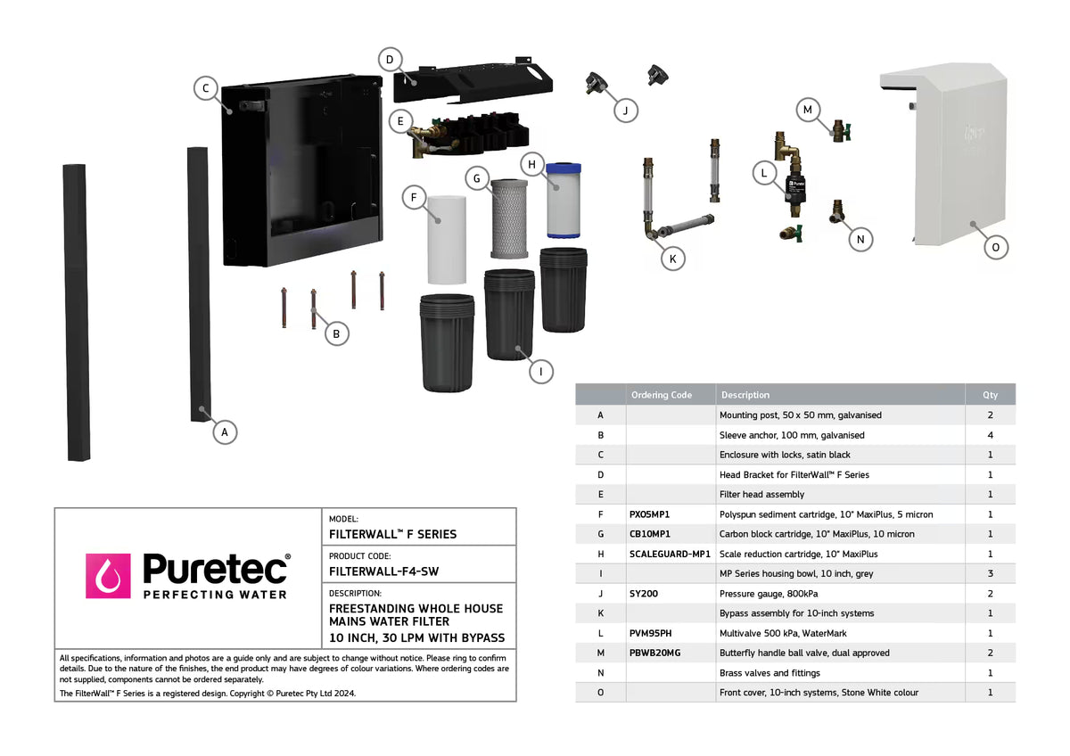 Puretec FilterWall F4 Whole House Water Filter