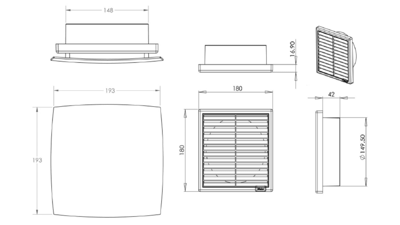WEISS HIGH-FLOW DUCTED IN-CEILING EXTRACTION FAN | 240V