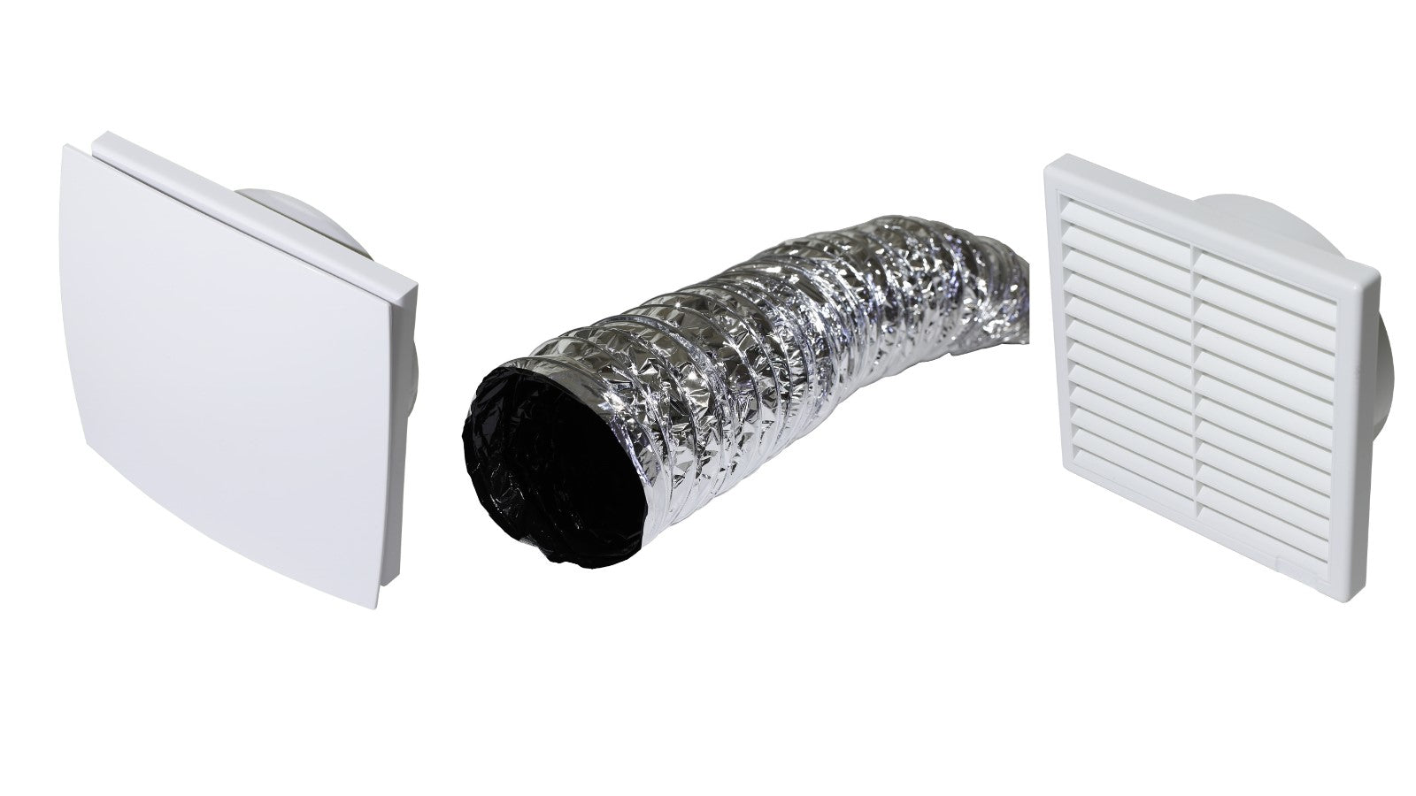 Weiss Ventilation system components including duct, diffuser, and grill on a white background