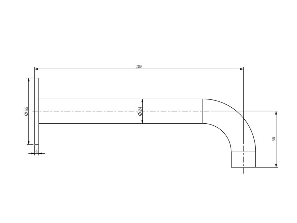 Waterware Pioneer Bath Spout 205Mm