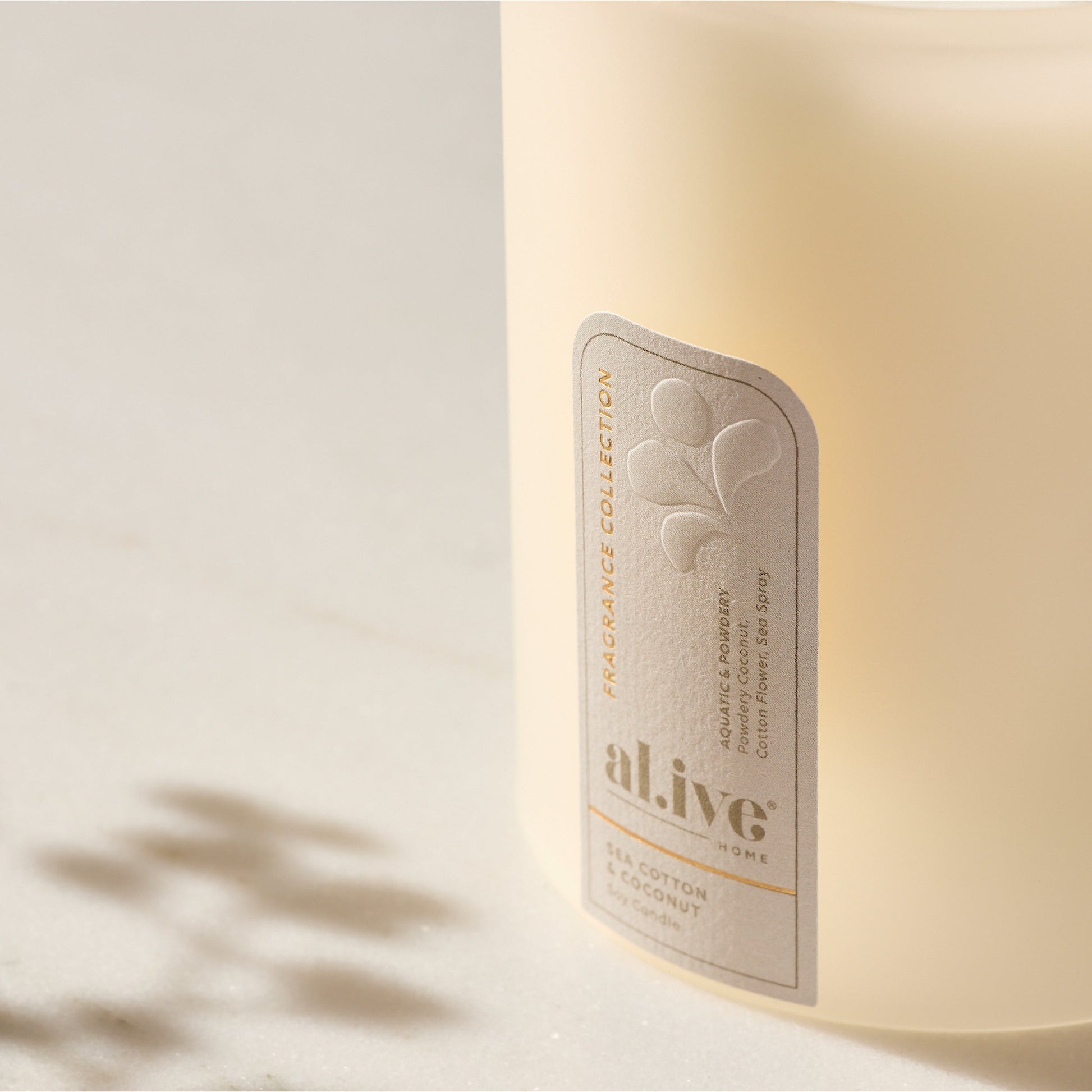 Al.ive Body Soy Candle — Sea Cotton & Coconut styled