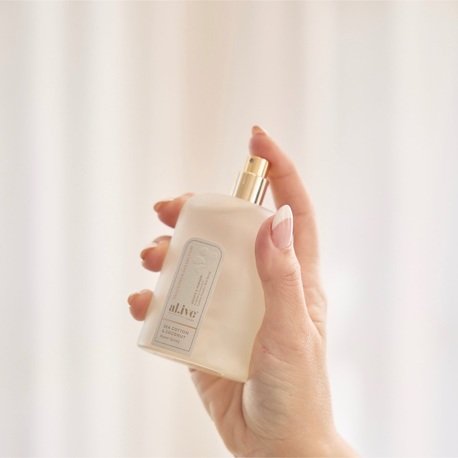 Al.ive Body Room Spray — Sea Cotton & Coconut styled