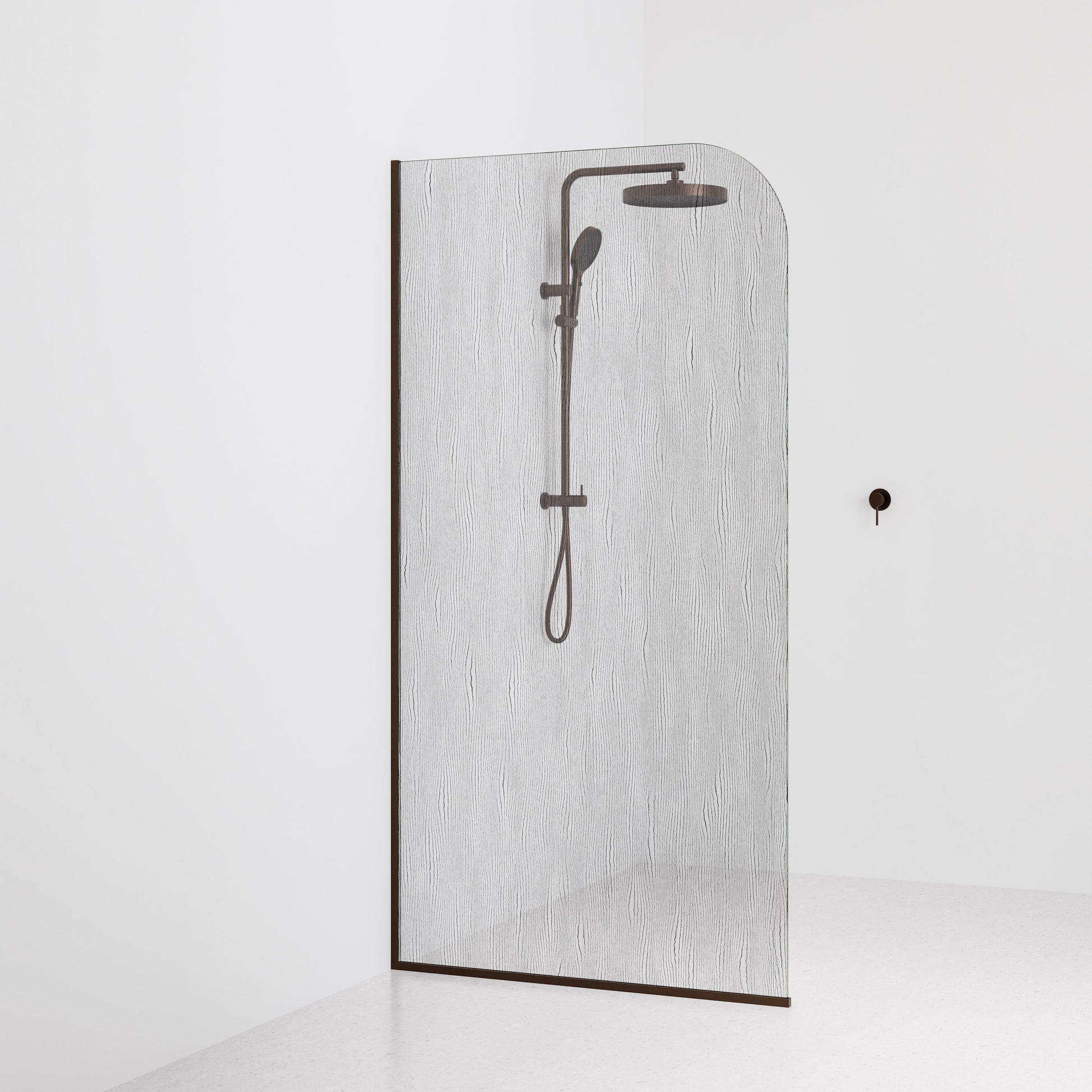 Code-Interiors-Allure-Patterned-Shower-Glass-Panel-1050-MM-With-Brushed-Bronze-Channel