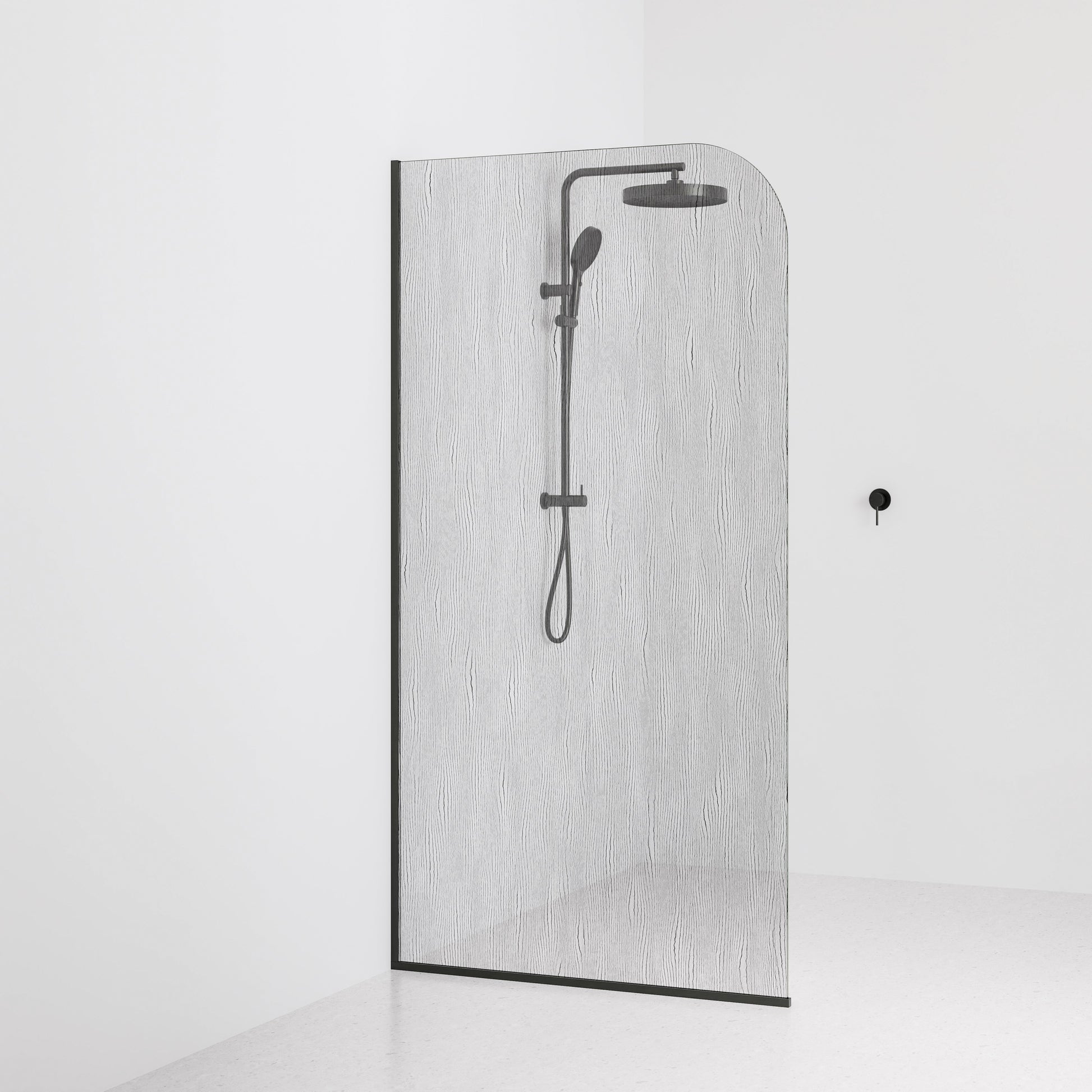 Code-Interiors-Allure-Patterned-Shower-Glass-Panel-1050-MM-With-Gunmetal-Channel
