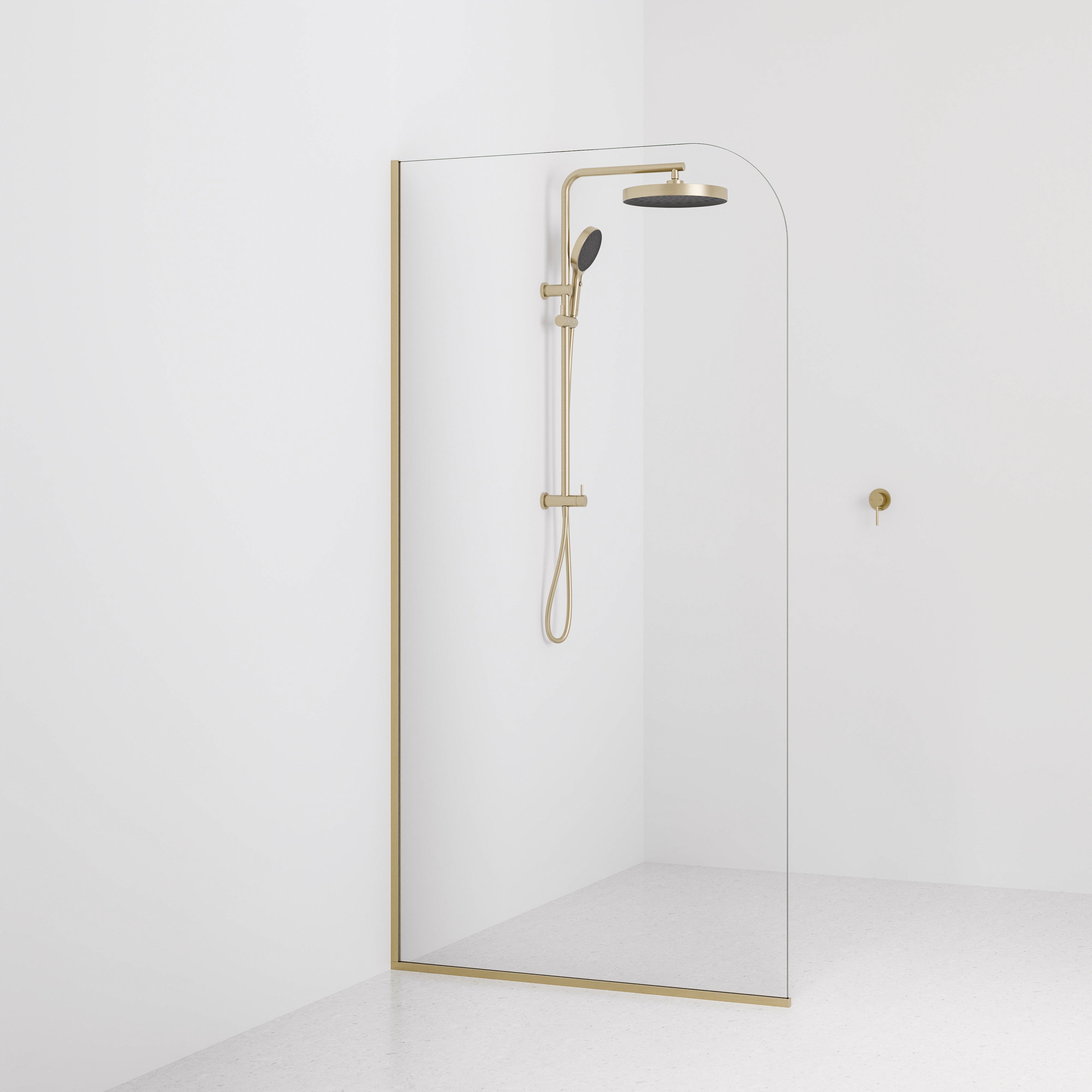Code-Interiors-Clear-Shower-Glass-Panel-1050-MM-With-Brushed-Brass-Channel