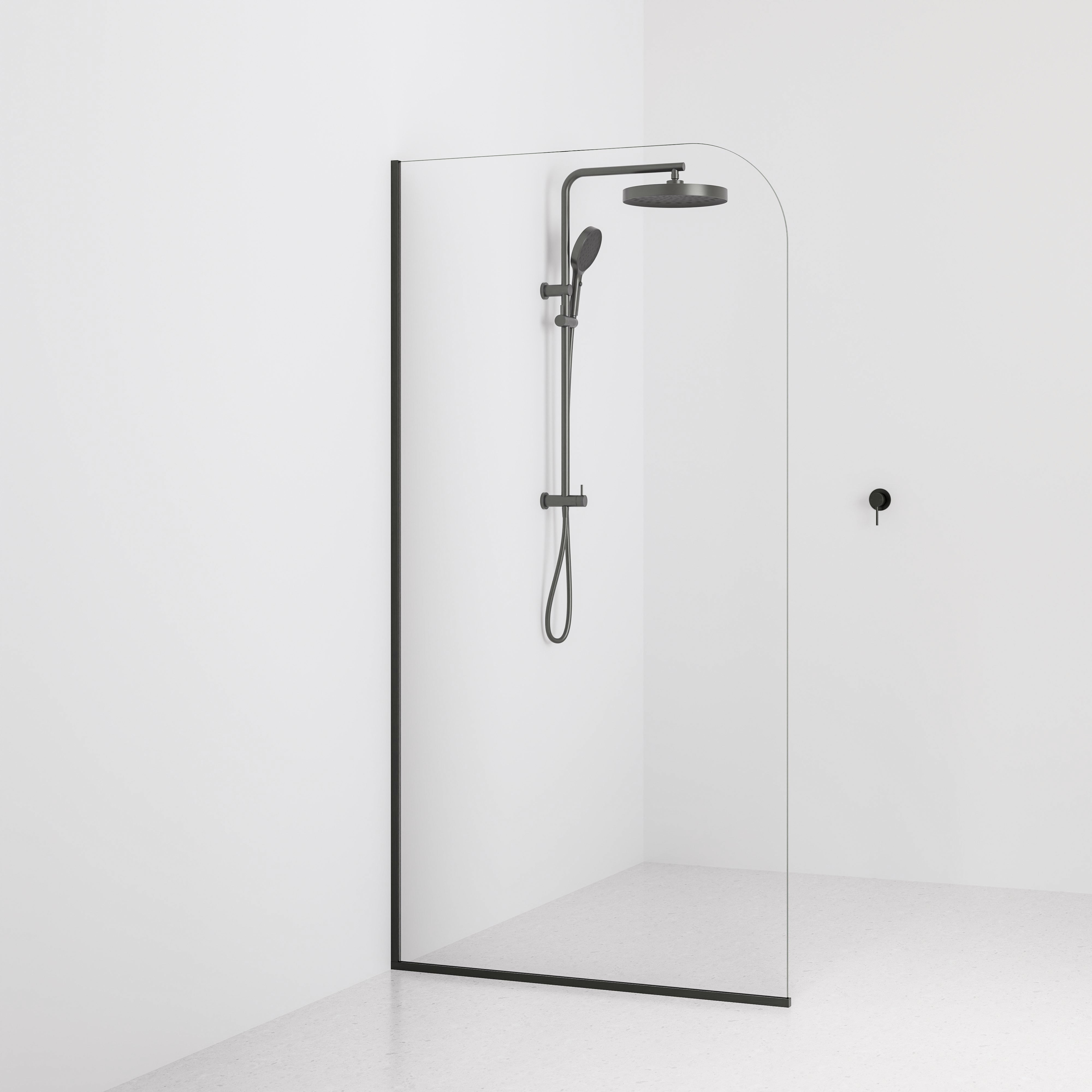 Code-Interiors-Clear-Shower-Glass-Panel-1050-MM-With-Gunmetal-Channel