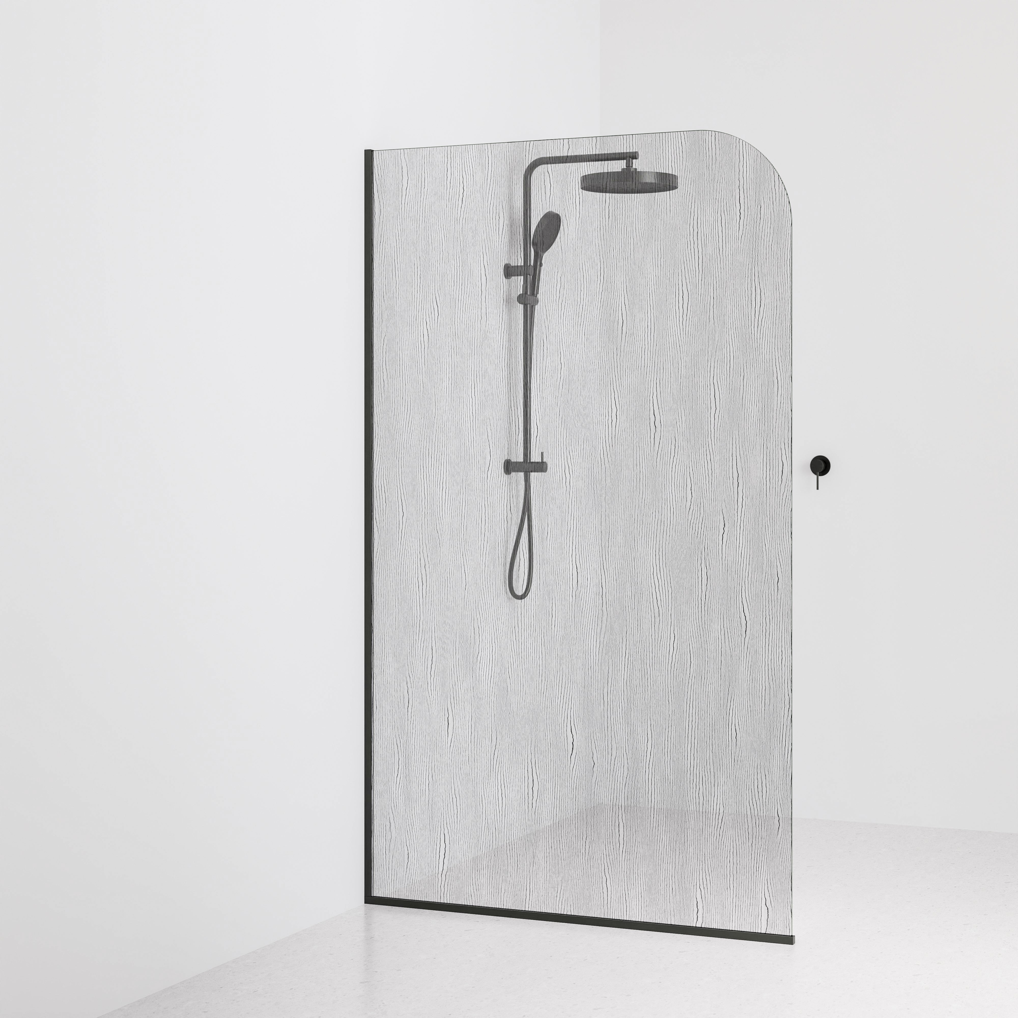 Code-Interiors-Allure-Patterned-Shower-Glass-Panel-1200-MM-With-Gunmetal-Channel