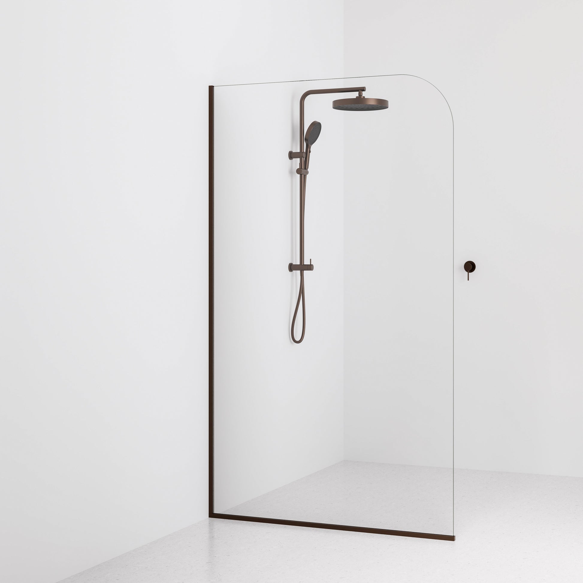 Code-Interiors-Clear-Shower-Glass-Panel-1200-MM-With-Brushed-Bronze-Channel