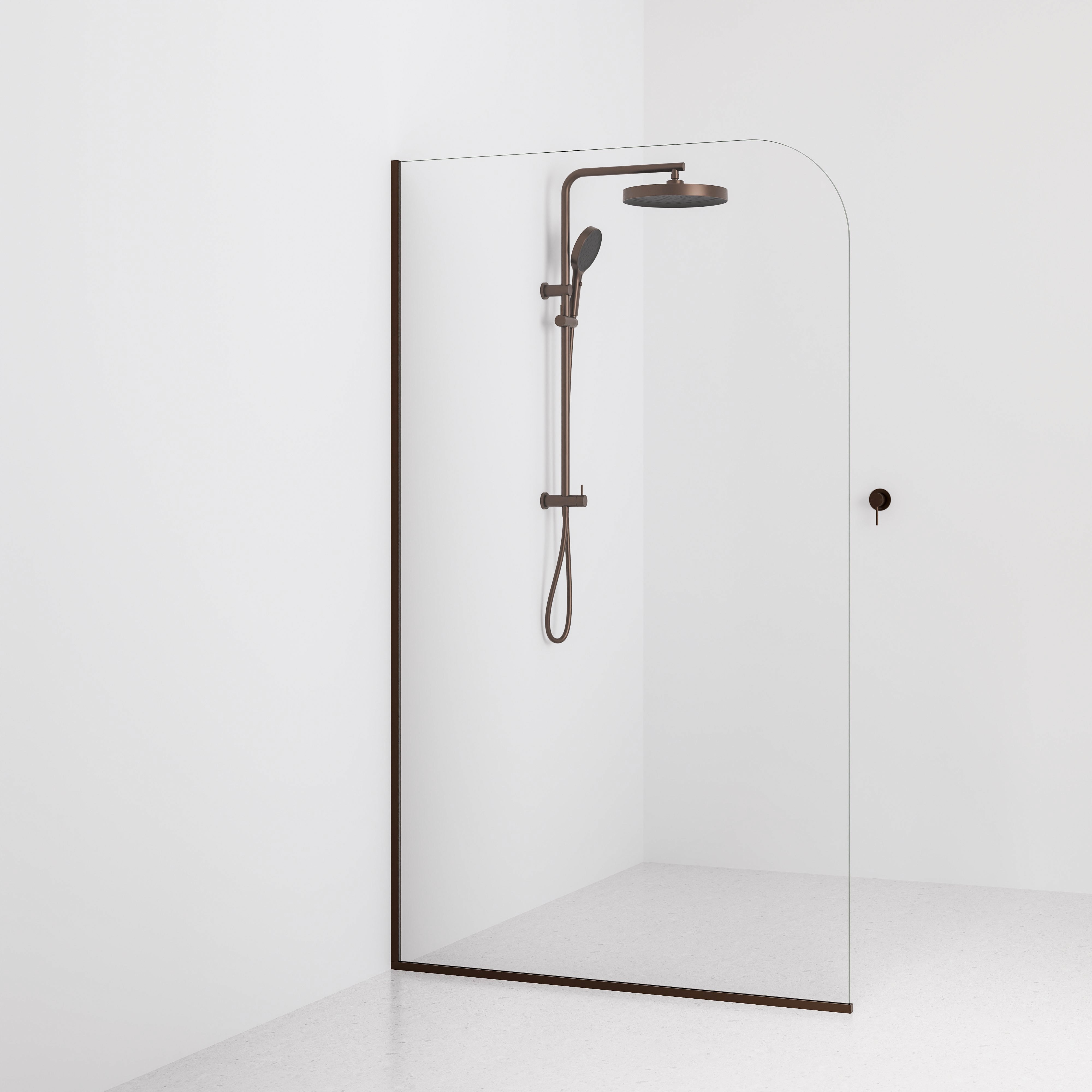 Code-Interiors-Clear-Shower-Glass-Panel-1200-MM-With-Brushed-Bronze-Channel