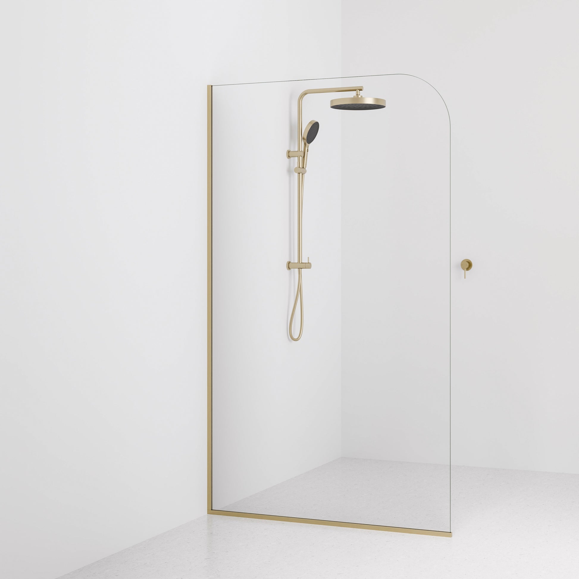 Code-Interiors-Clear-Shower-Glass-Panel-1200-MM-With-Brushed-Brass-Channel