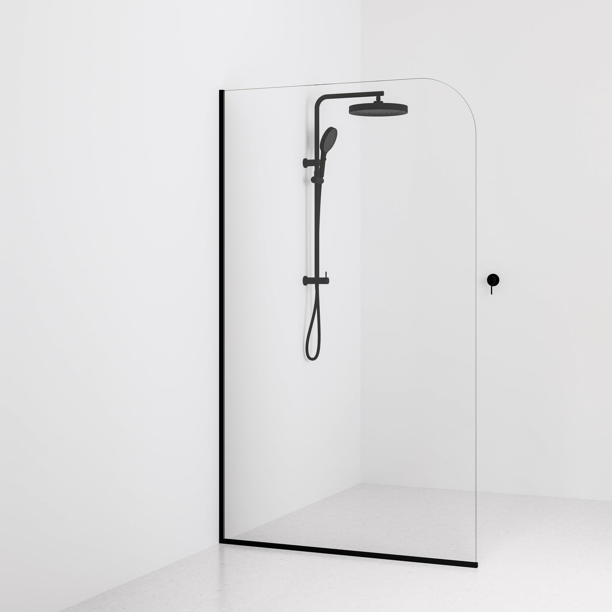 Code-Interiors-Clear-Shower-Glass-Panel-1200-MM-With-Matte-Black-Channel