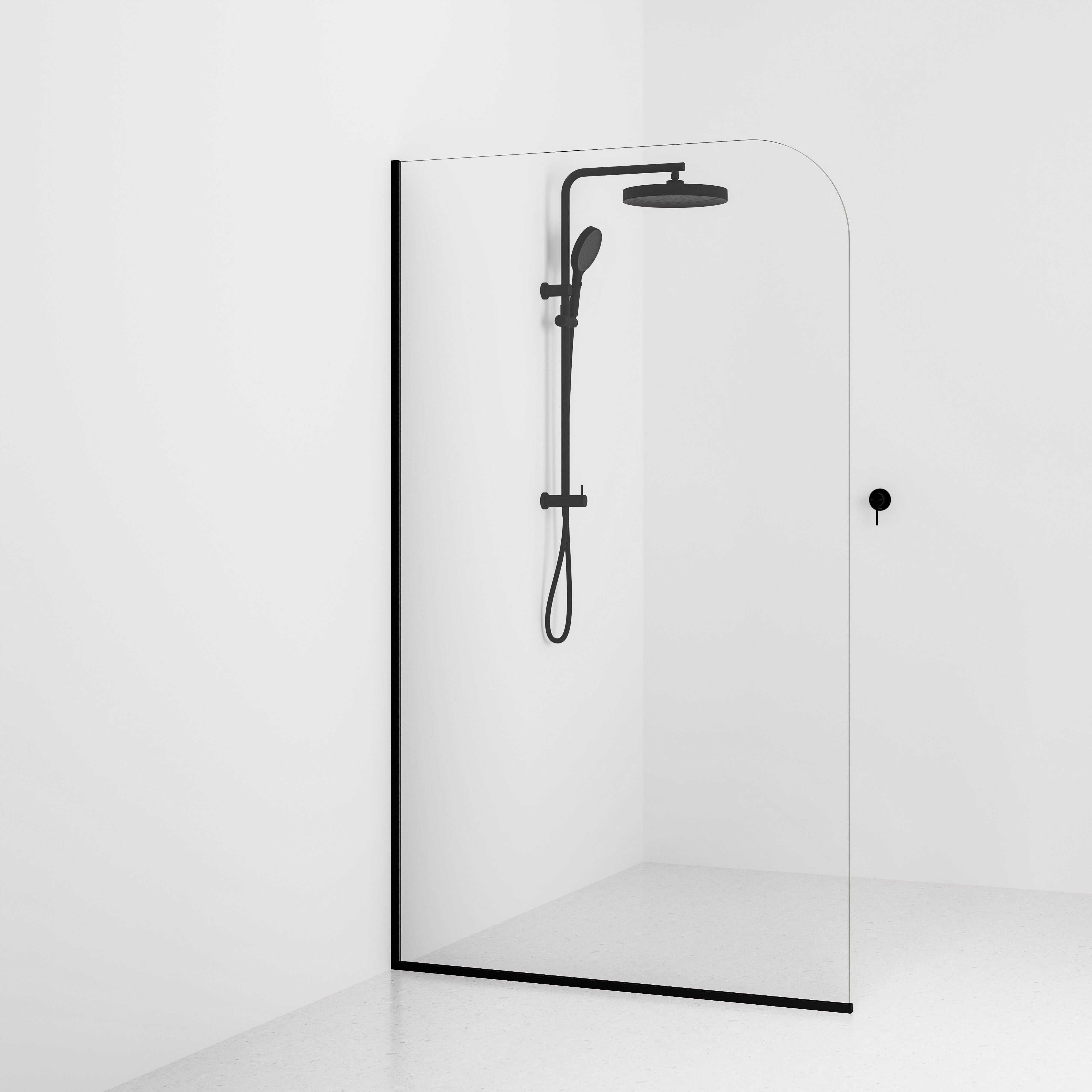 Code-Interiors-Clear-Shower-Glass-Panel-1200-MM-With-Matte-Black-Channel