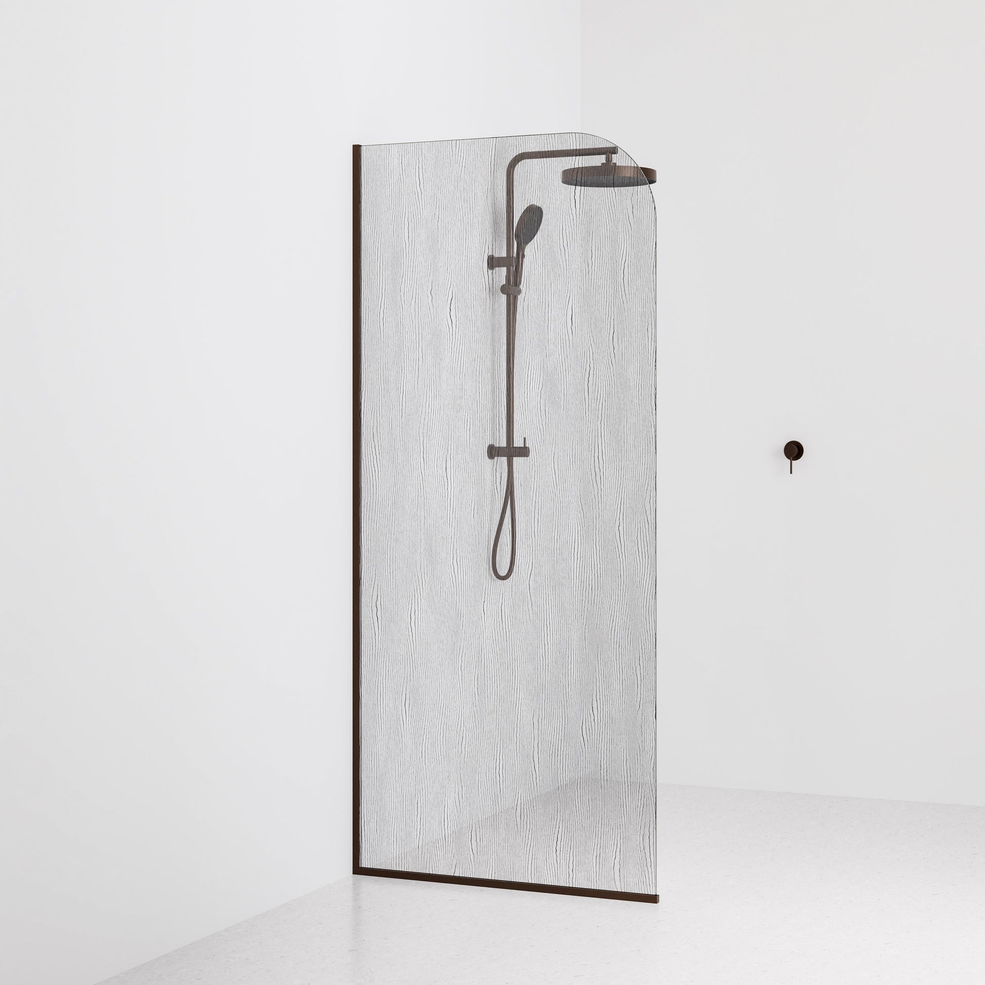 Code-Interiors-Allure-Patterned-Shower-Glass-Panel-900-MM-With-Brushed-Bronze-Channel