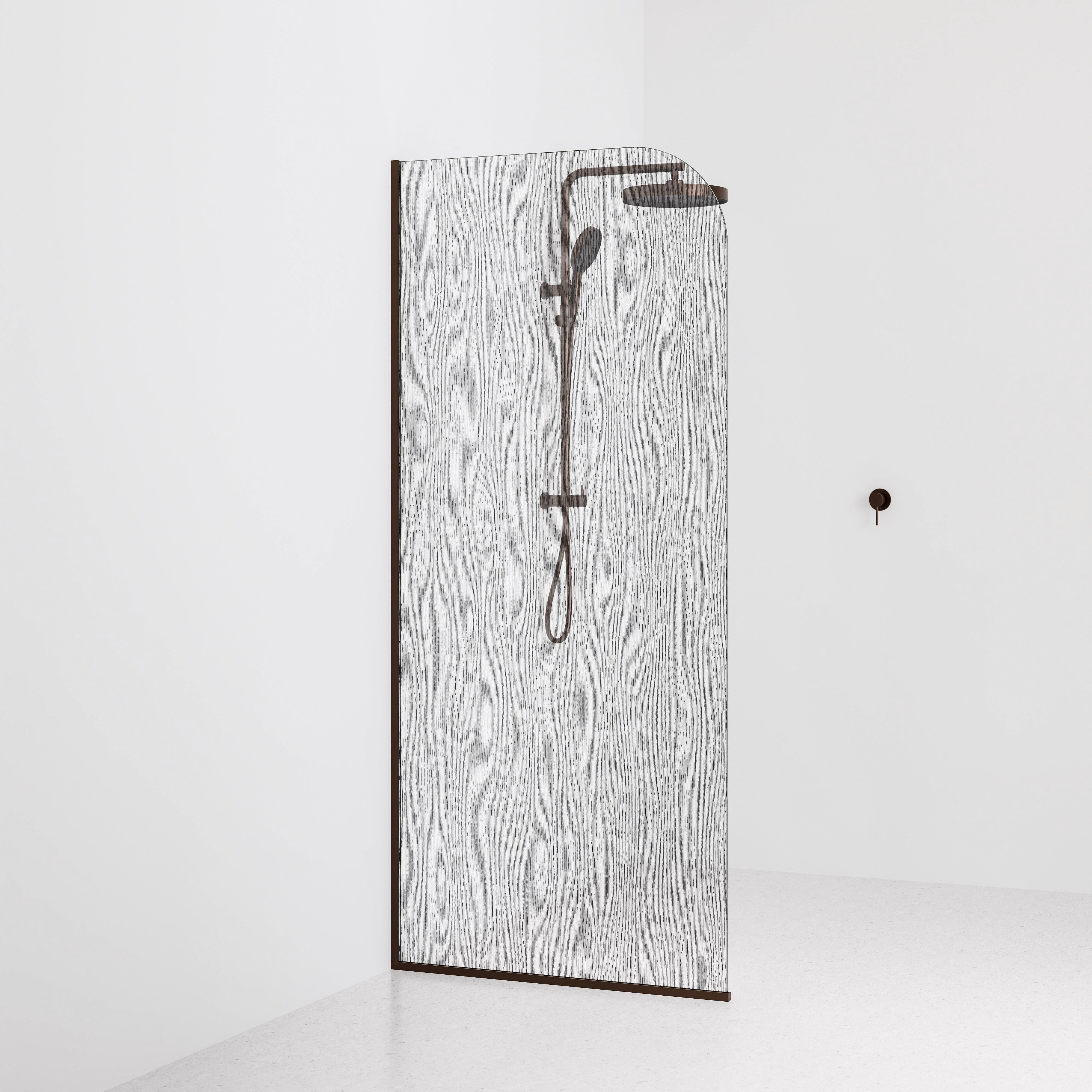 Code-Interiors-Allure-Patterned-Shower-Glass-Panel-900-MM-With-Brushed-Bronze-Channel