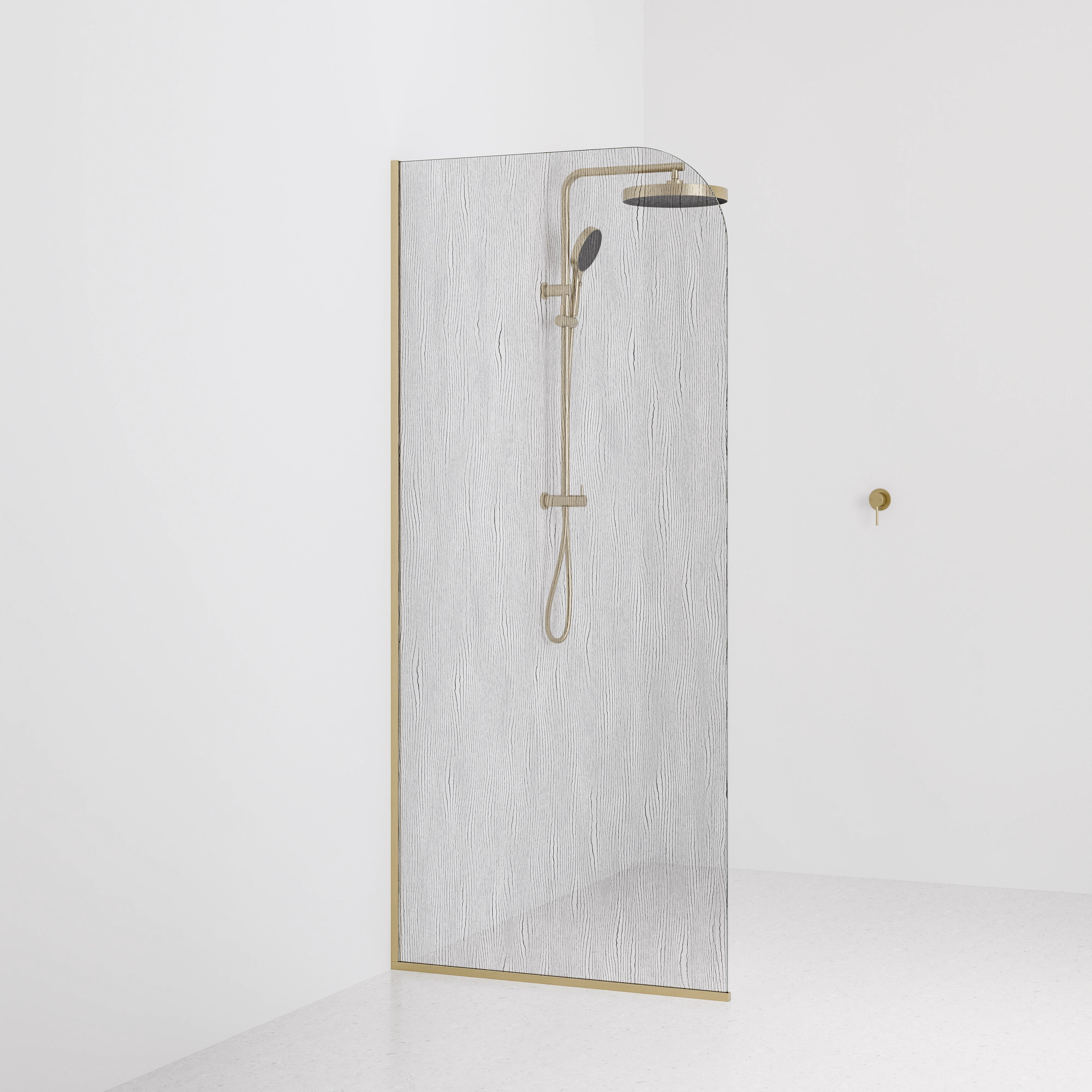 Code-Interiors-Allure-Patterned-Shower-Glass-Panel-900-MM-With-Brushed-Brass-Channel
