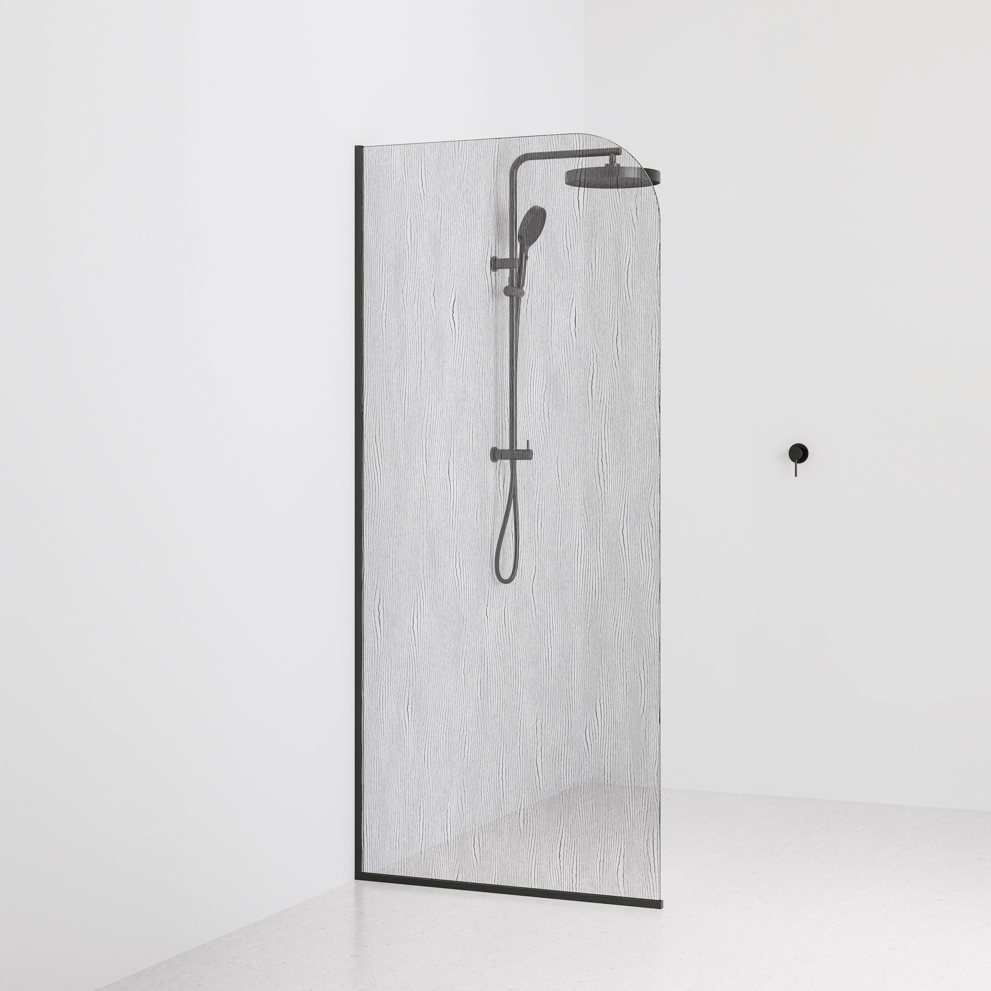 Code-Interiors-Allure-Patterned-Shower-Glass-Panel-900-MM-With-Gunmetal-Channel