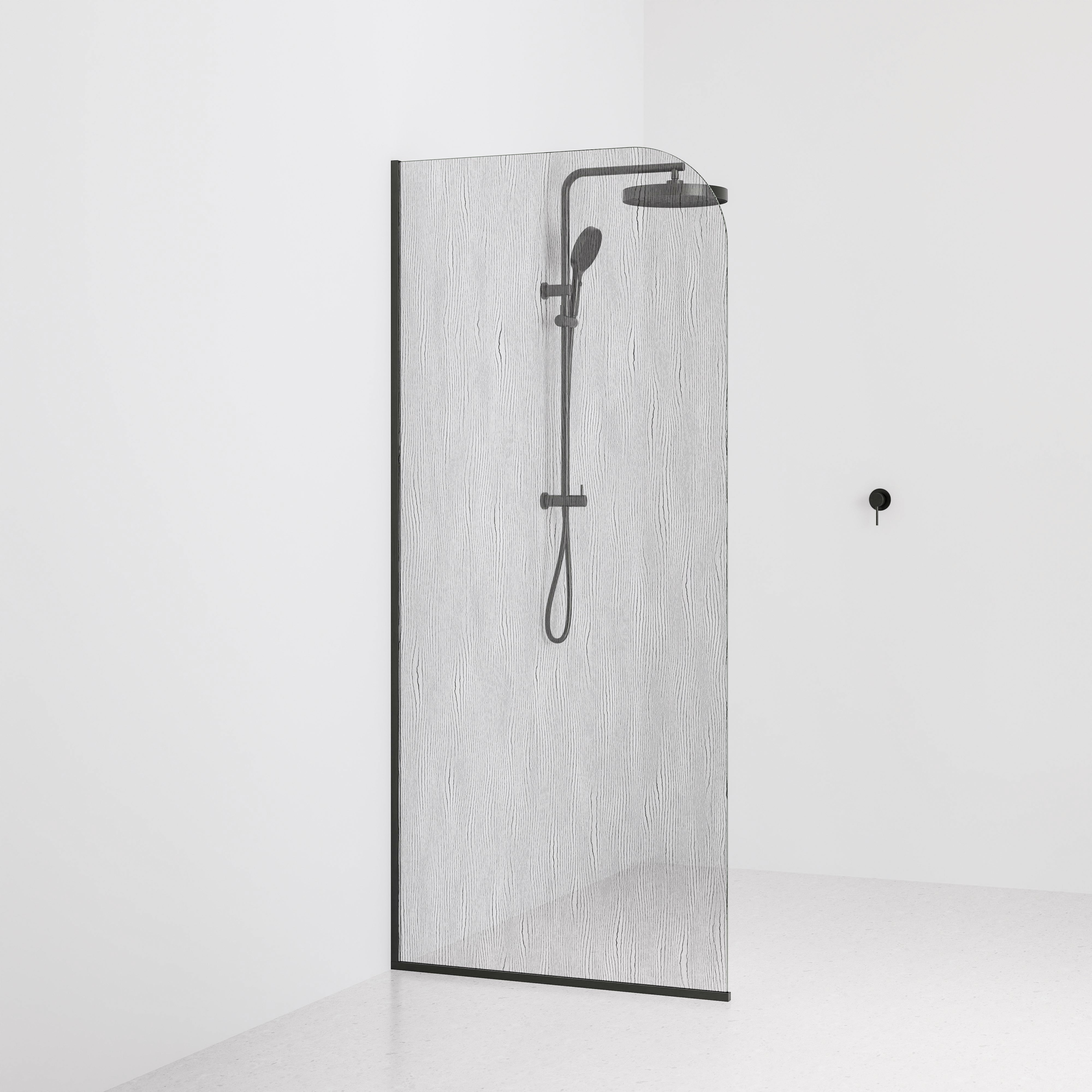 Code-Interiors-Allure-Patterned-Shower-Glass-Panel-900-MM-With-Gunmetal-Channel