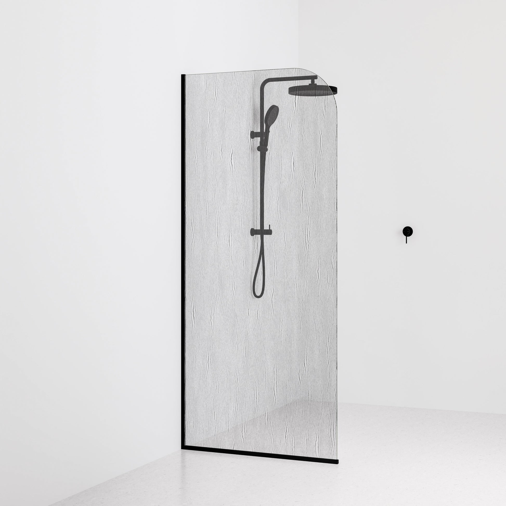 Code-Interiors-Allure-Patterned-Shower-Glass-Panel-900-MM-With-Matte-Black-Channel