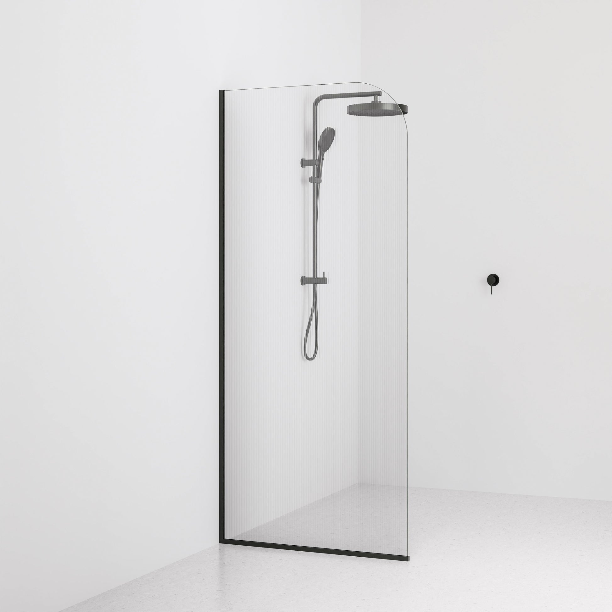 Pillar-Fluted-Shower-Glass-By-Code-Interiors-900-mm-Gunmetal-Channel