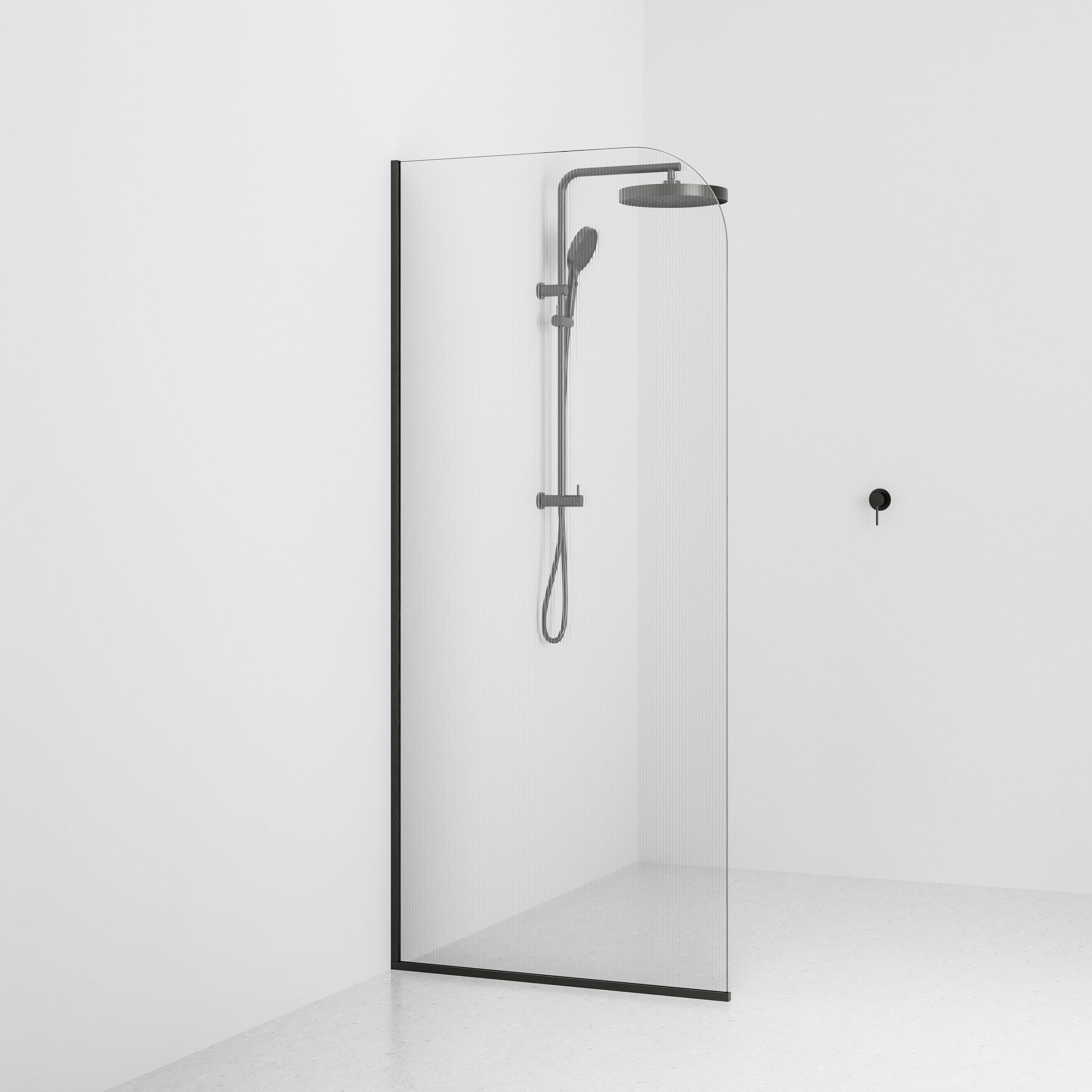 Pillar-Fluted-Shower-Glass-By-Code-Interiors-900-mm-Gunmetal-Channel