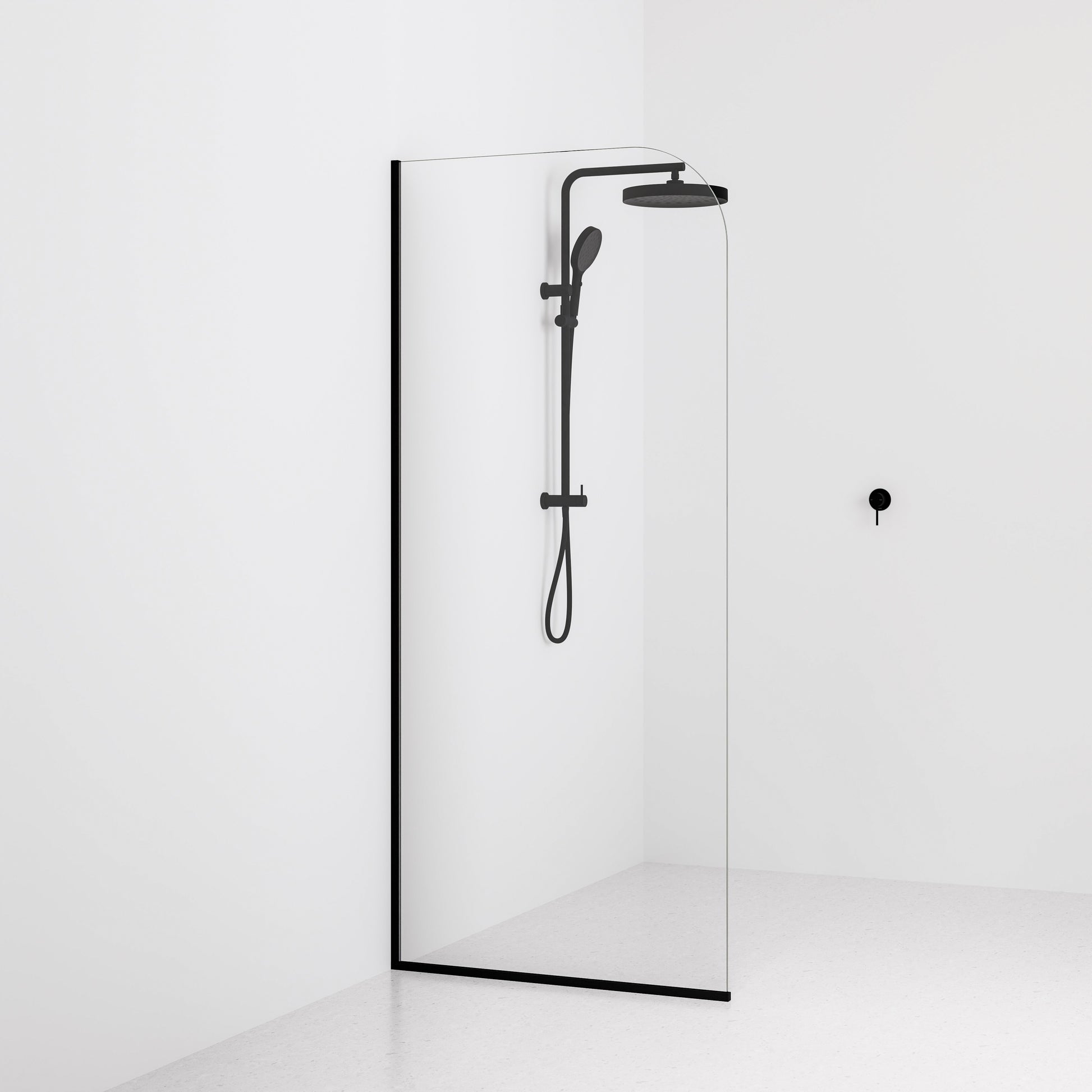 Code-Interiors-Clear-Shower-Glass-Panel-900-MM-With-Matte-Black-Channel