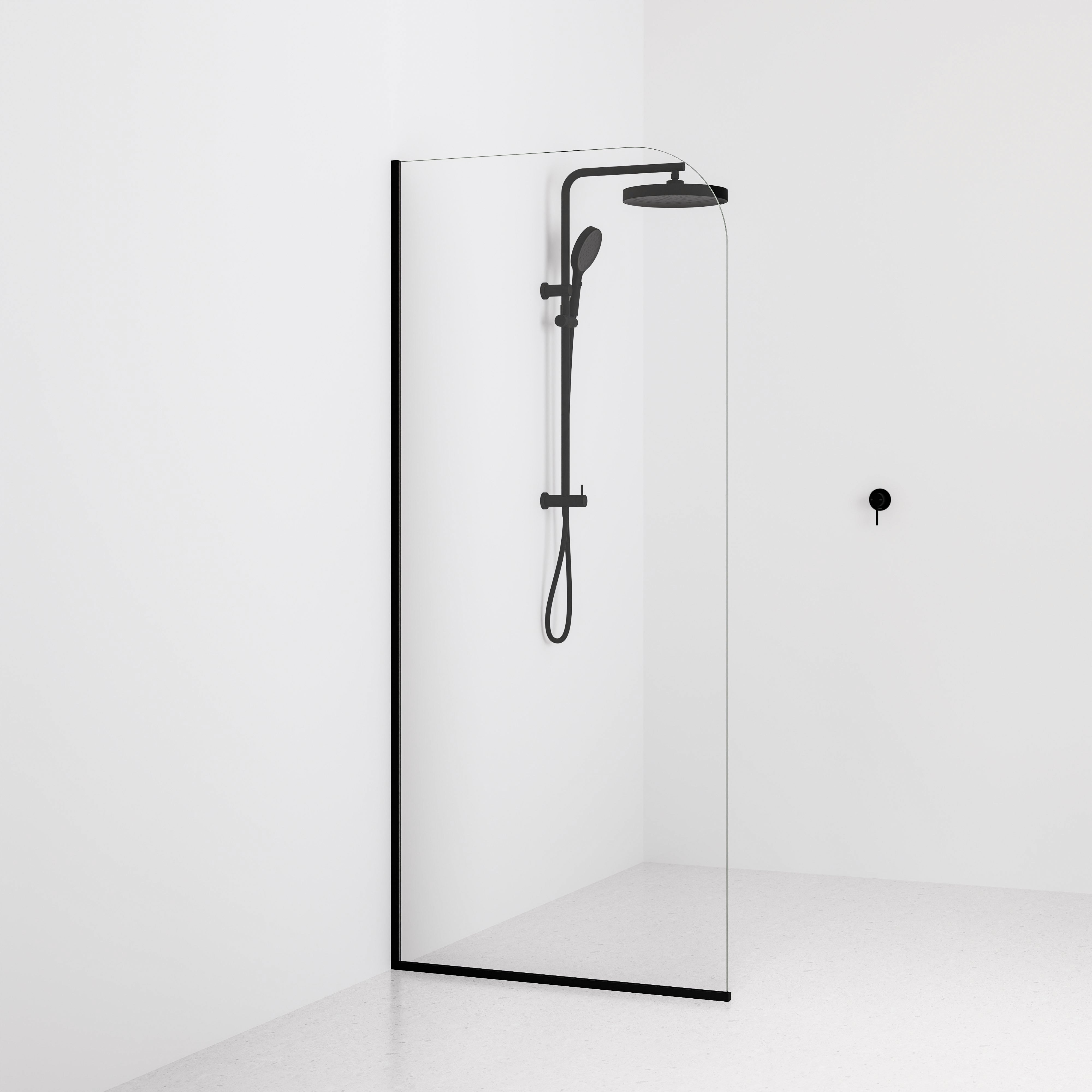 Code-Interiors-Clear-Shower-Glass-Panel-900-MM-With-Matte-Black-Channel