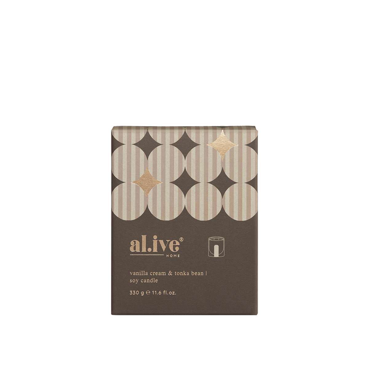Al.ive Soy Candle - Vanilla Cream & Tonka Bean (330g)