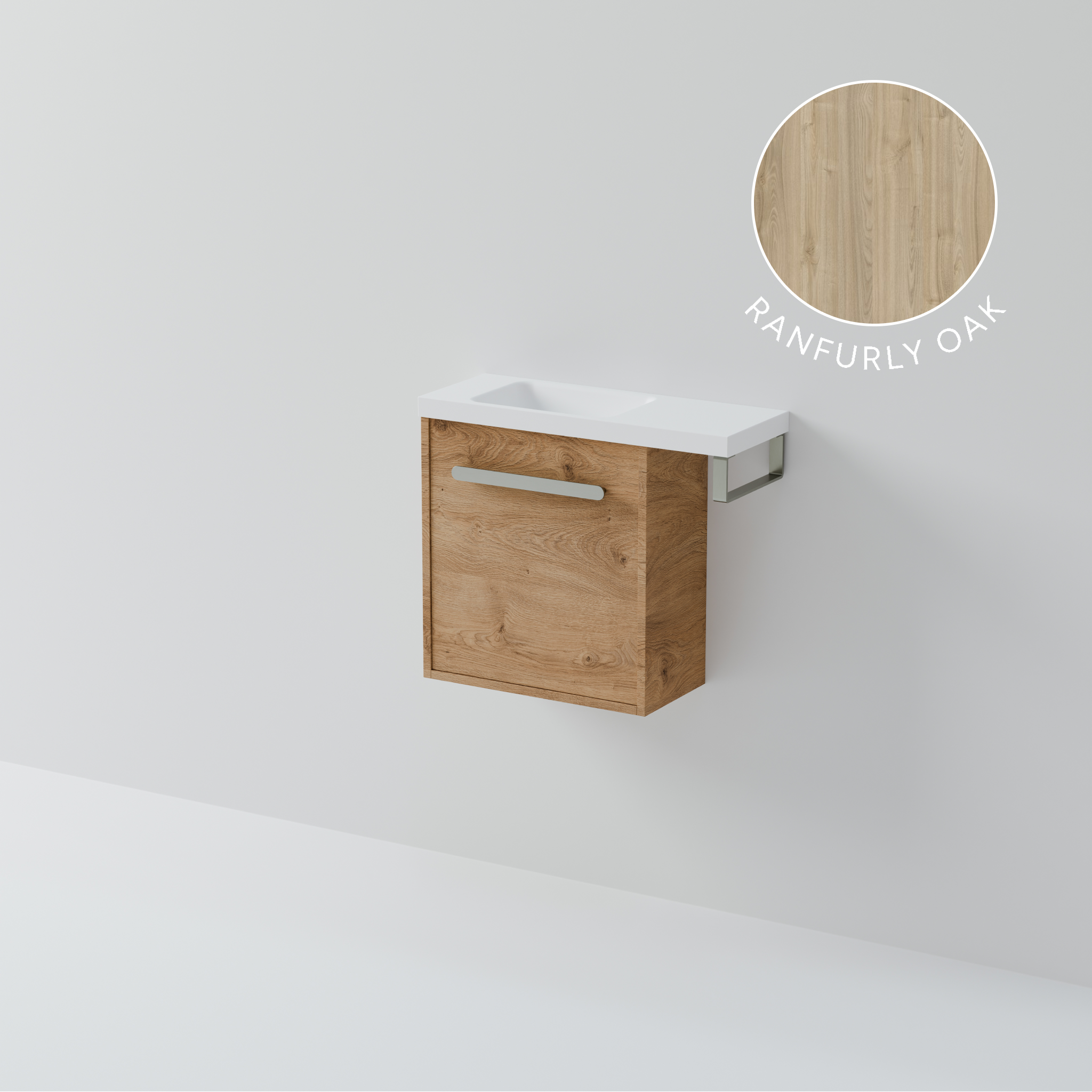Hako 450 Offset WC Vanity | With Towel Rail
