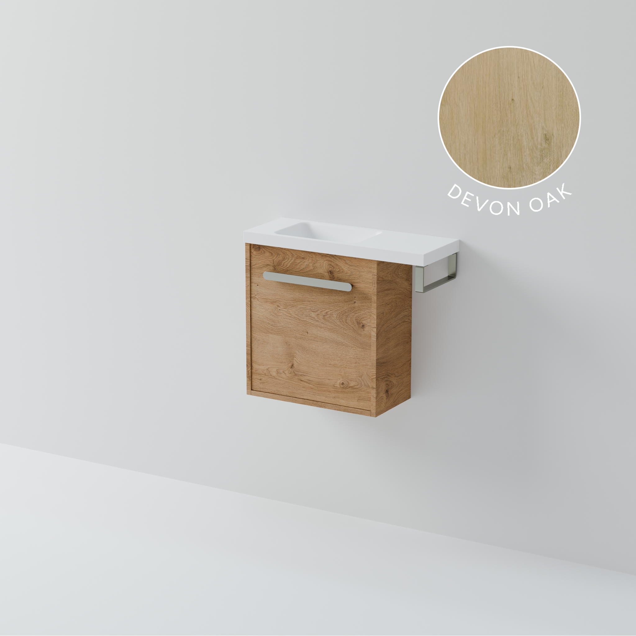 Hako 450 Offset WC Vanity | With Towel Rail