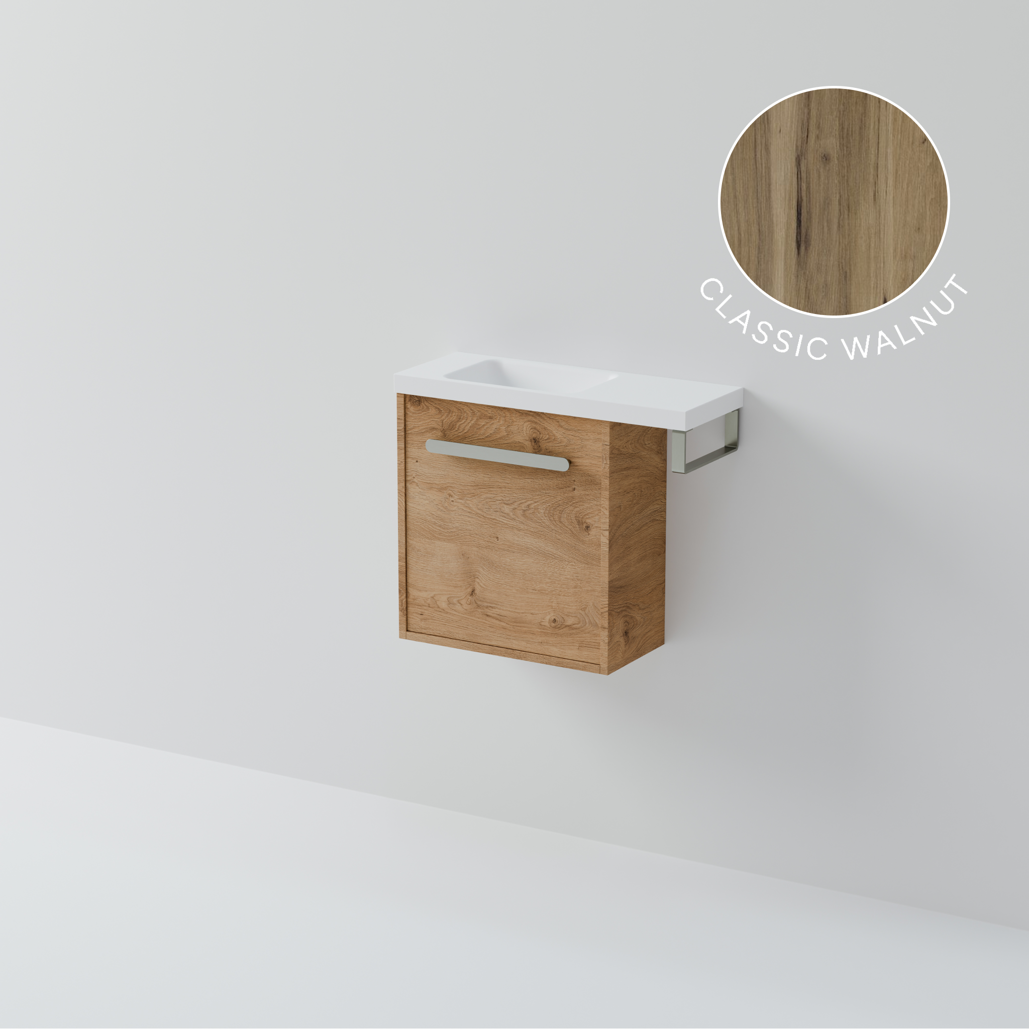Hako 450 Offset WC Vanity | With Towel Rail