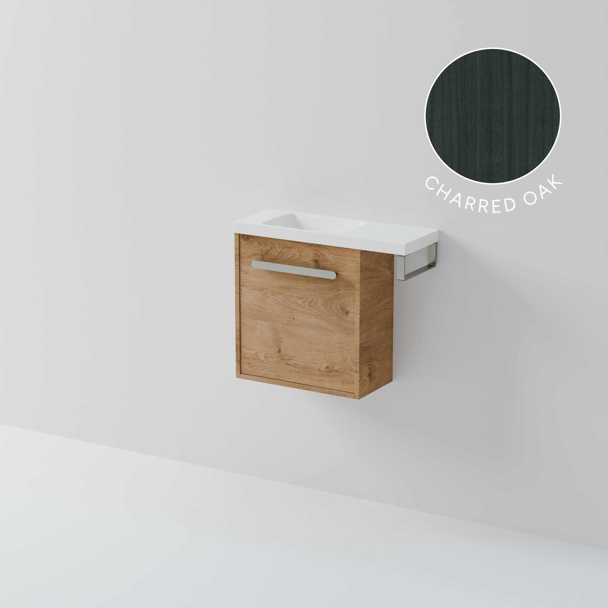 Hako 450 Offset WC Vanity | With Towel Rail