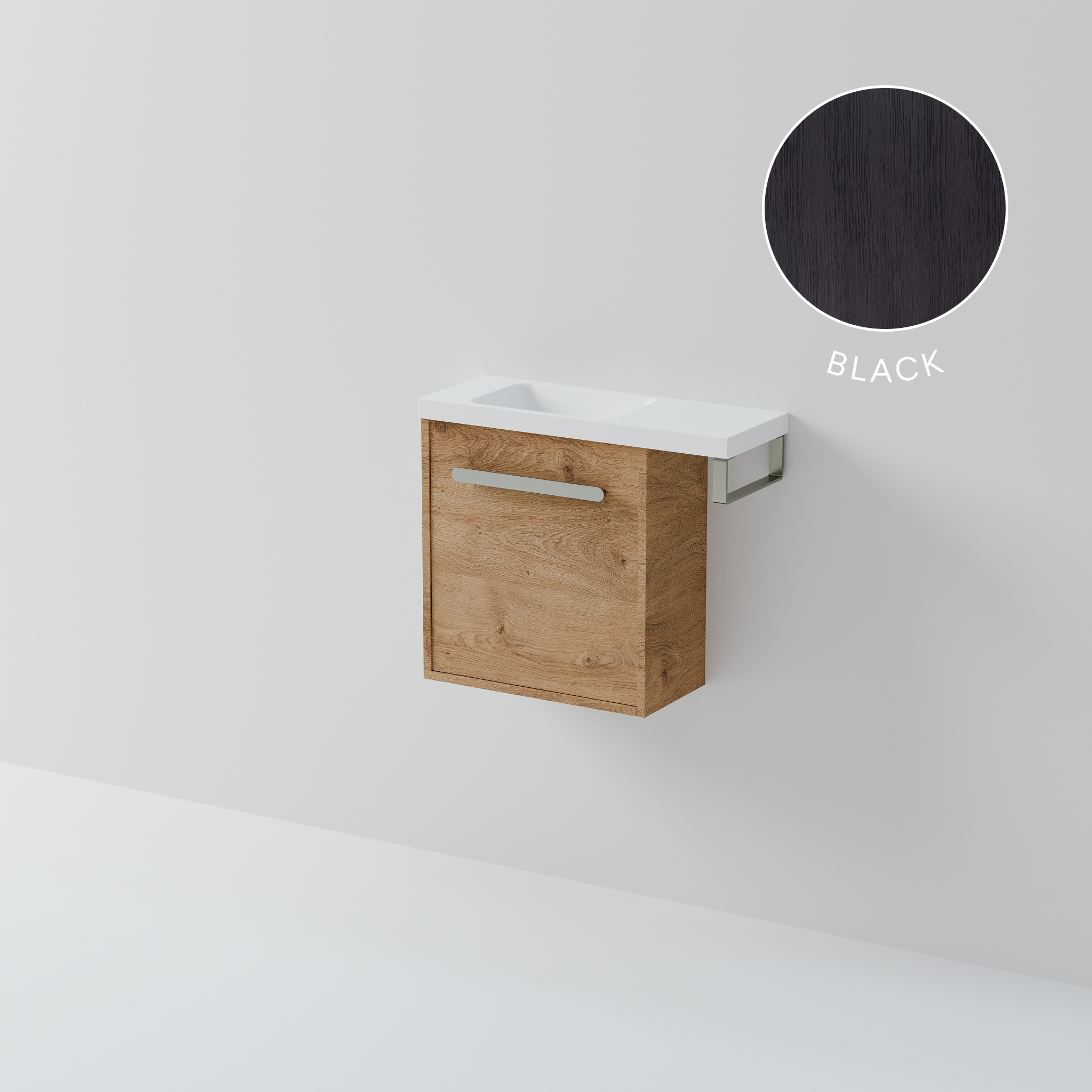 Hako 450 Offset WC Vanity | With Towel Rail