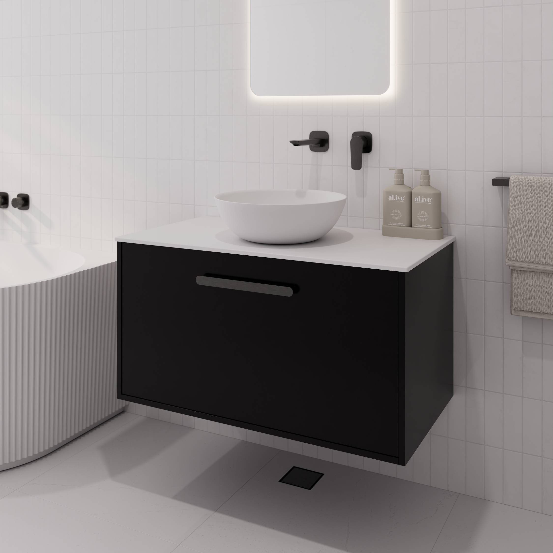 Hako 900 Vanity | Villastone Slab Top