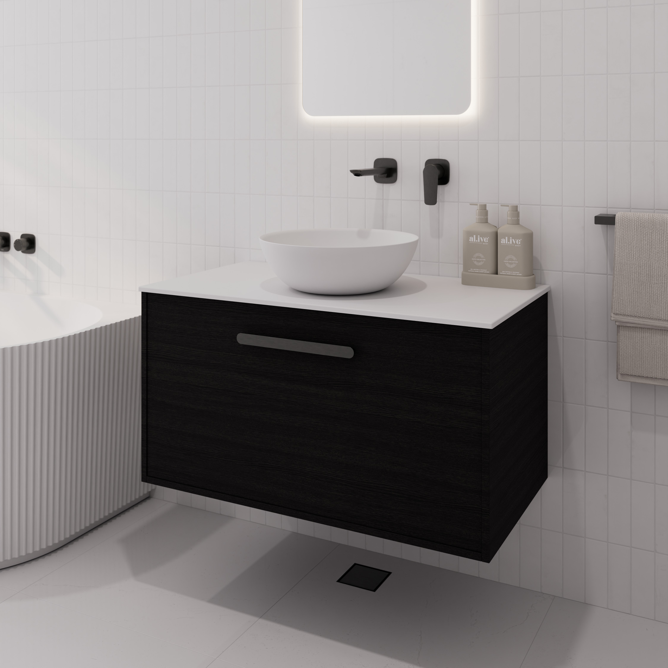 Hako 900 Vanity | Villastone Slab Top