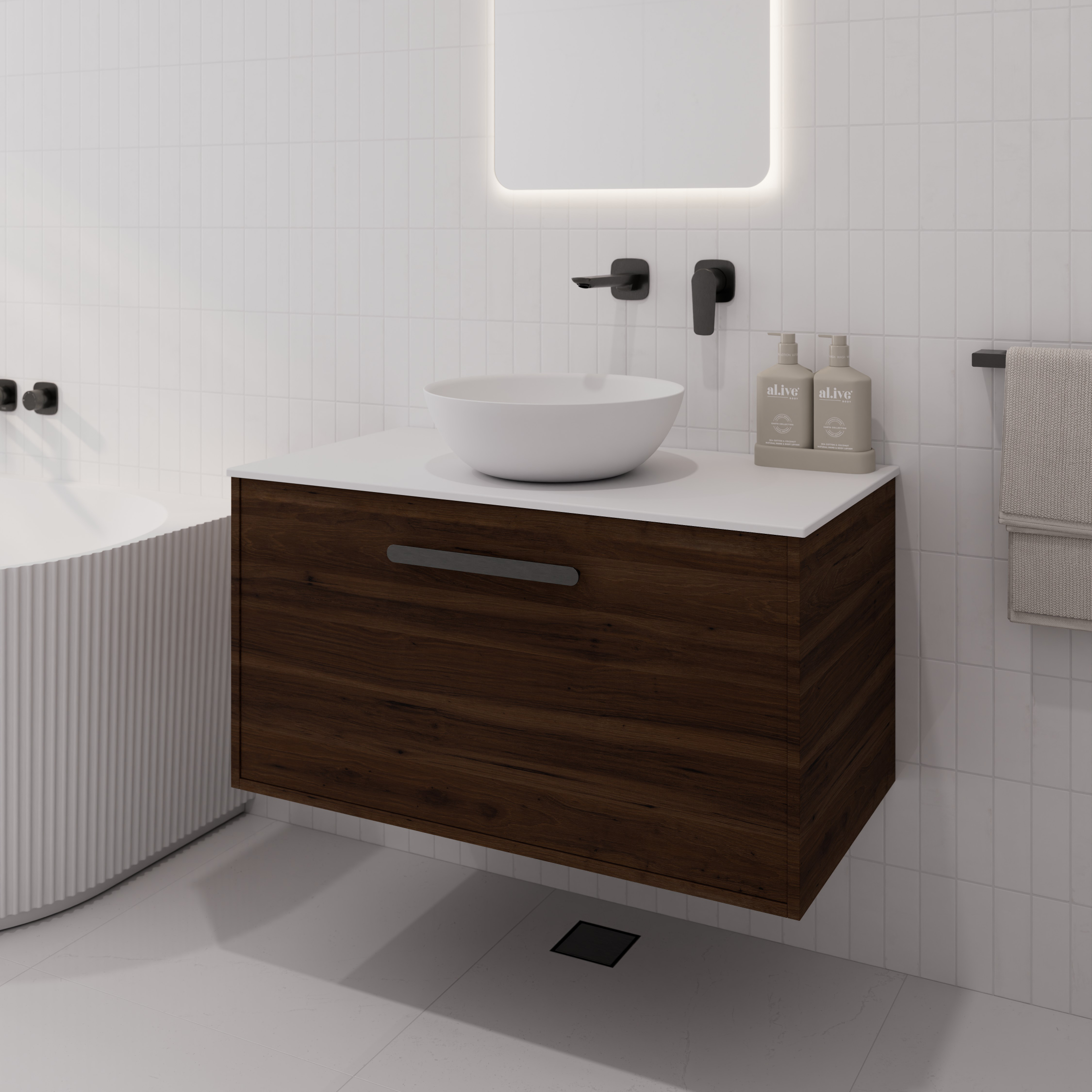 Hako 900 Vanity | Villastone Slab Top