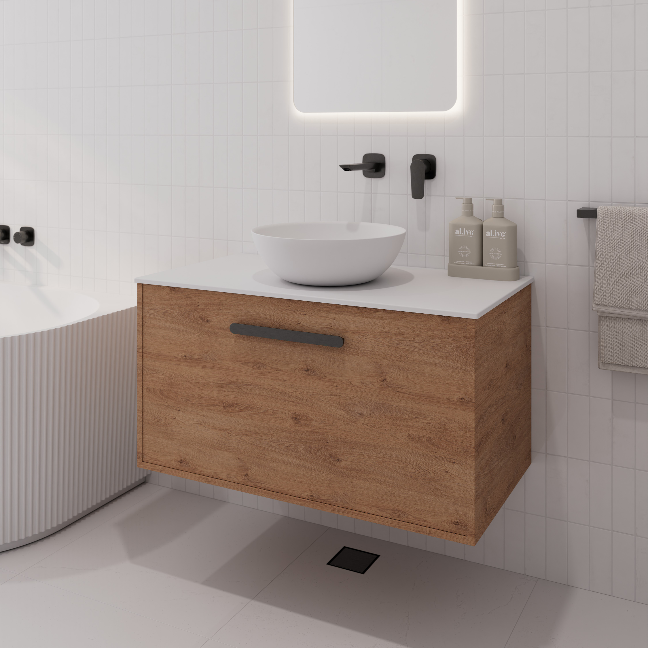 Hako 900 Vanity | Villastone Slab Top