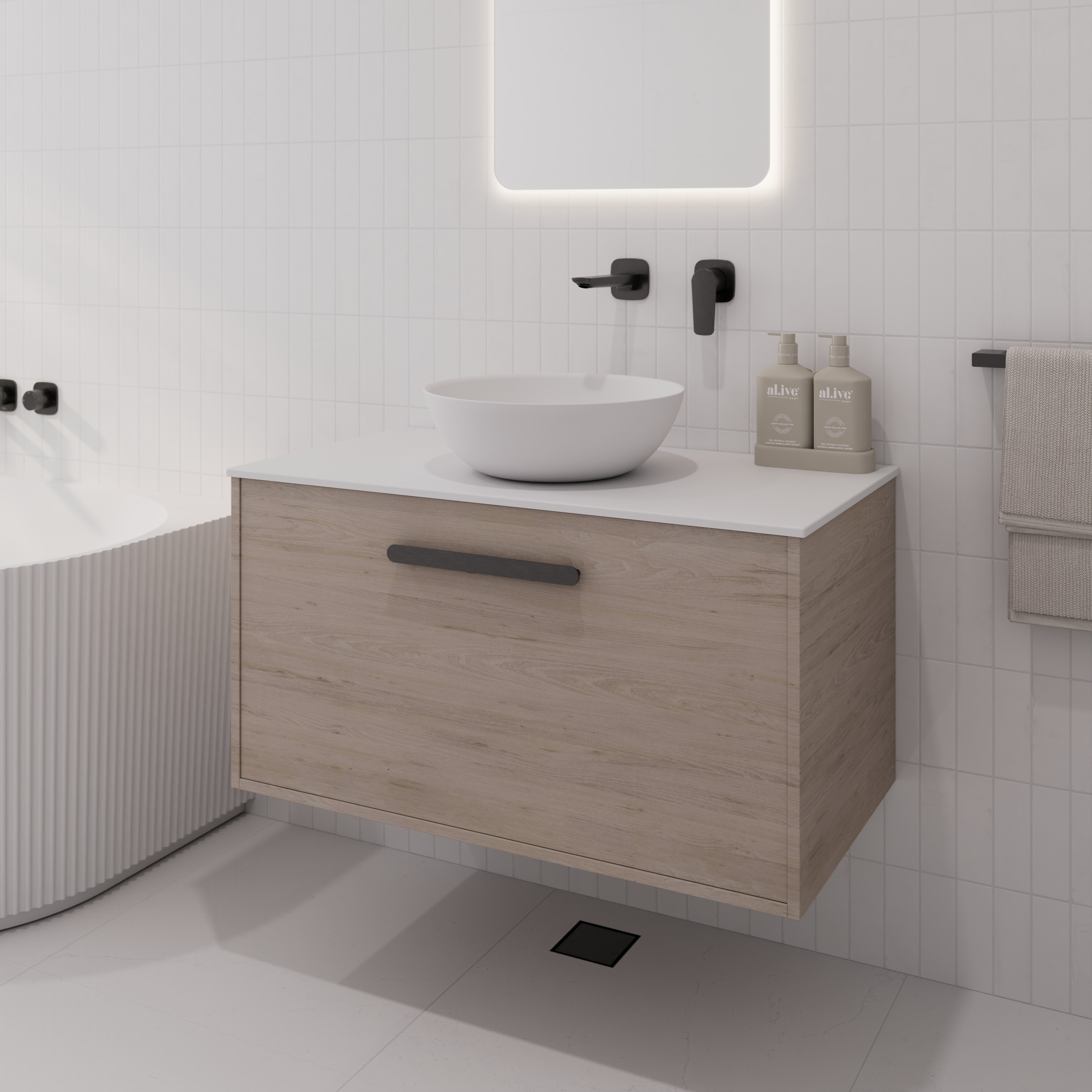 Hako 900 Vanity | Villastone Slab Top