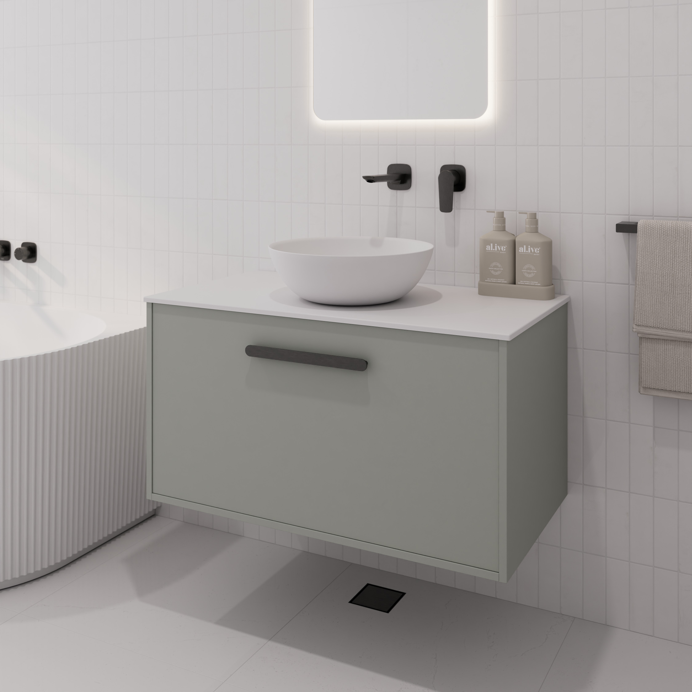 Hako 900 Vanity | Villastone Slab Top