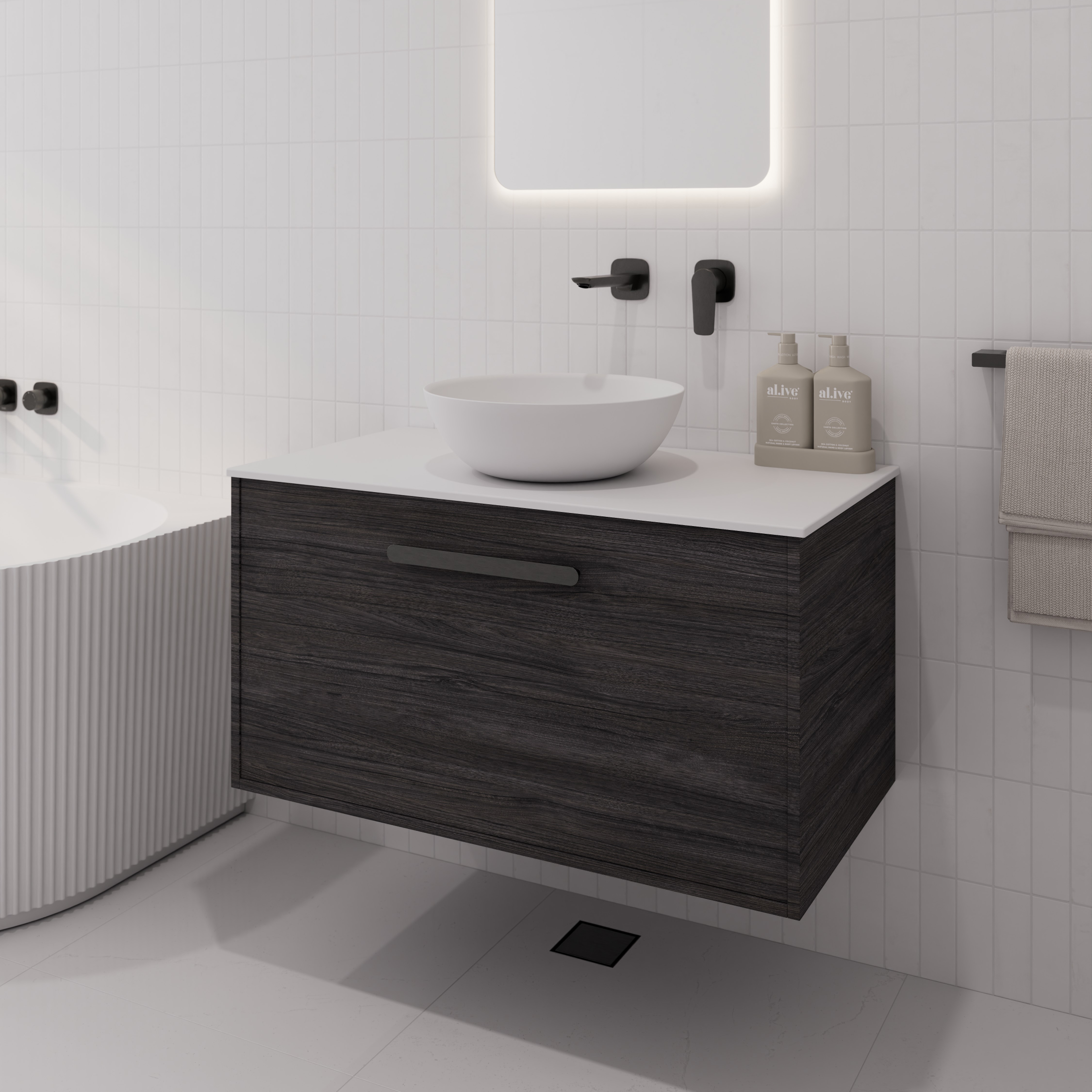 Hako 900 Vanity | Villastone Slab Top