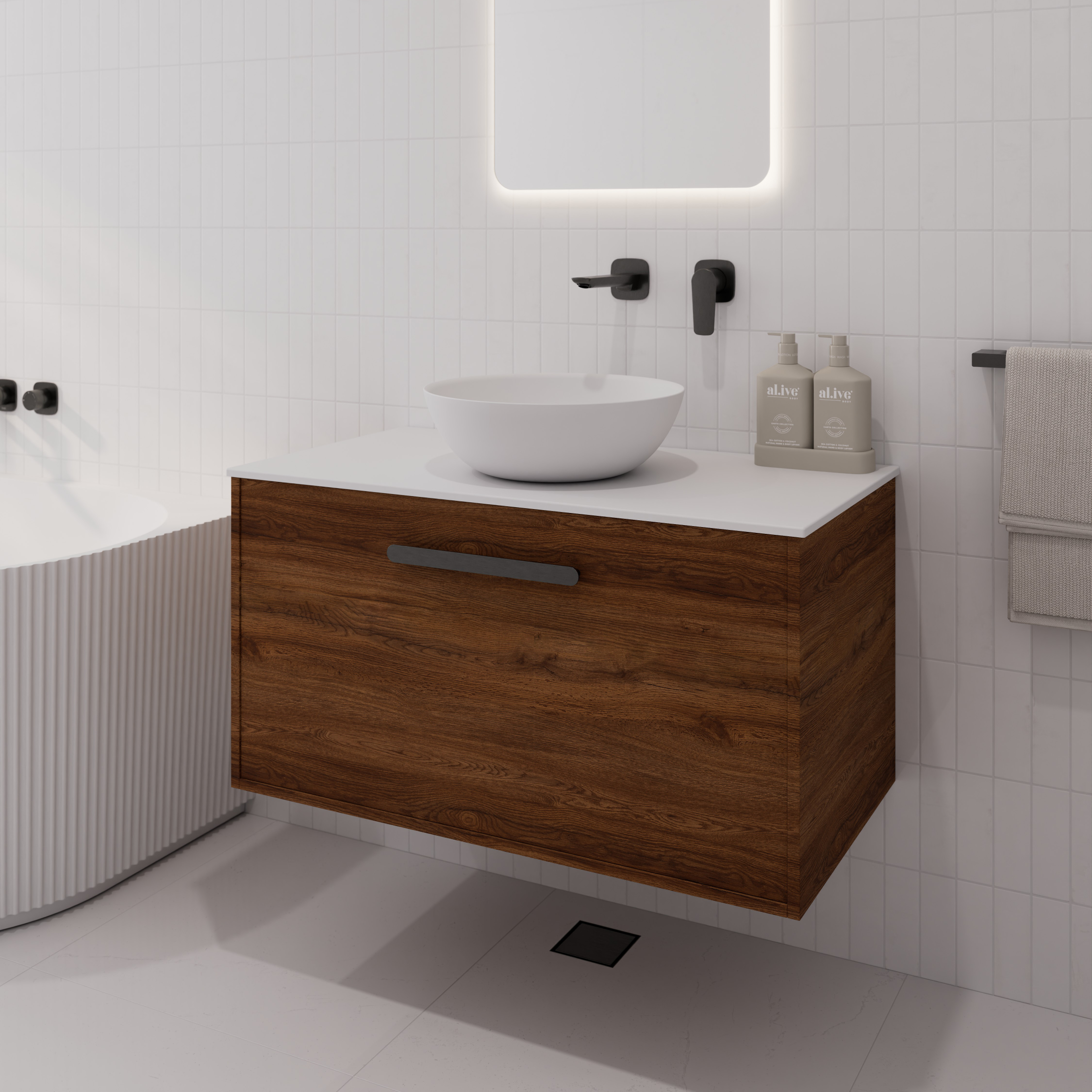 Hako 900 Vanity | Villastone Slab Top