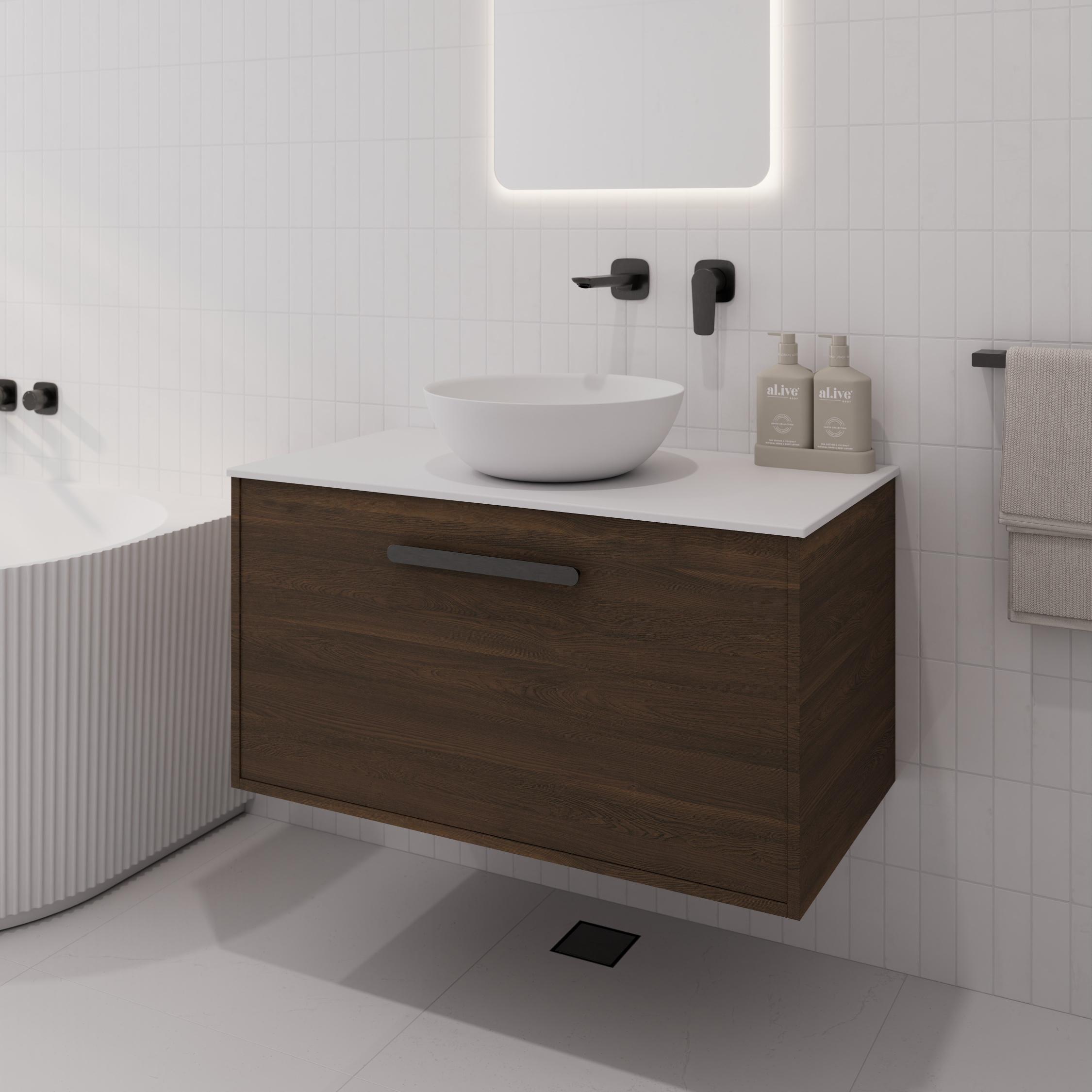 Hako 900 Vanity | Villastone Slab Top