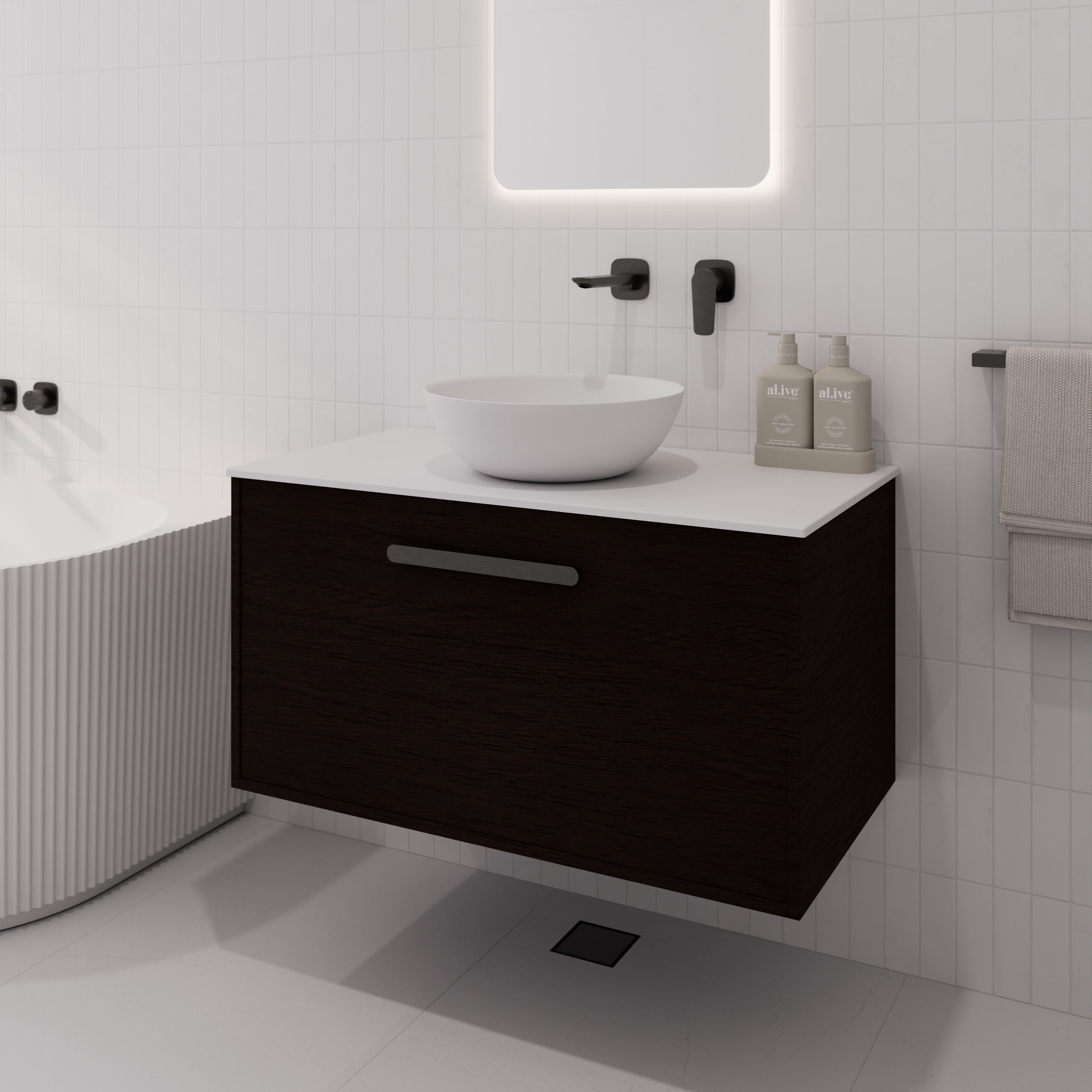 Hako 900 Vanity | Villastone Slab Top