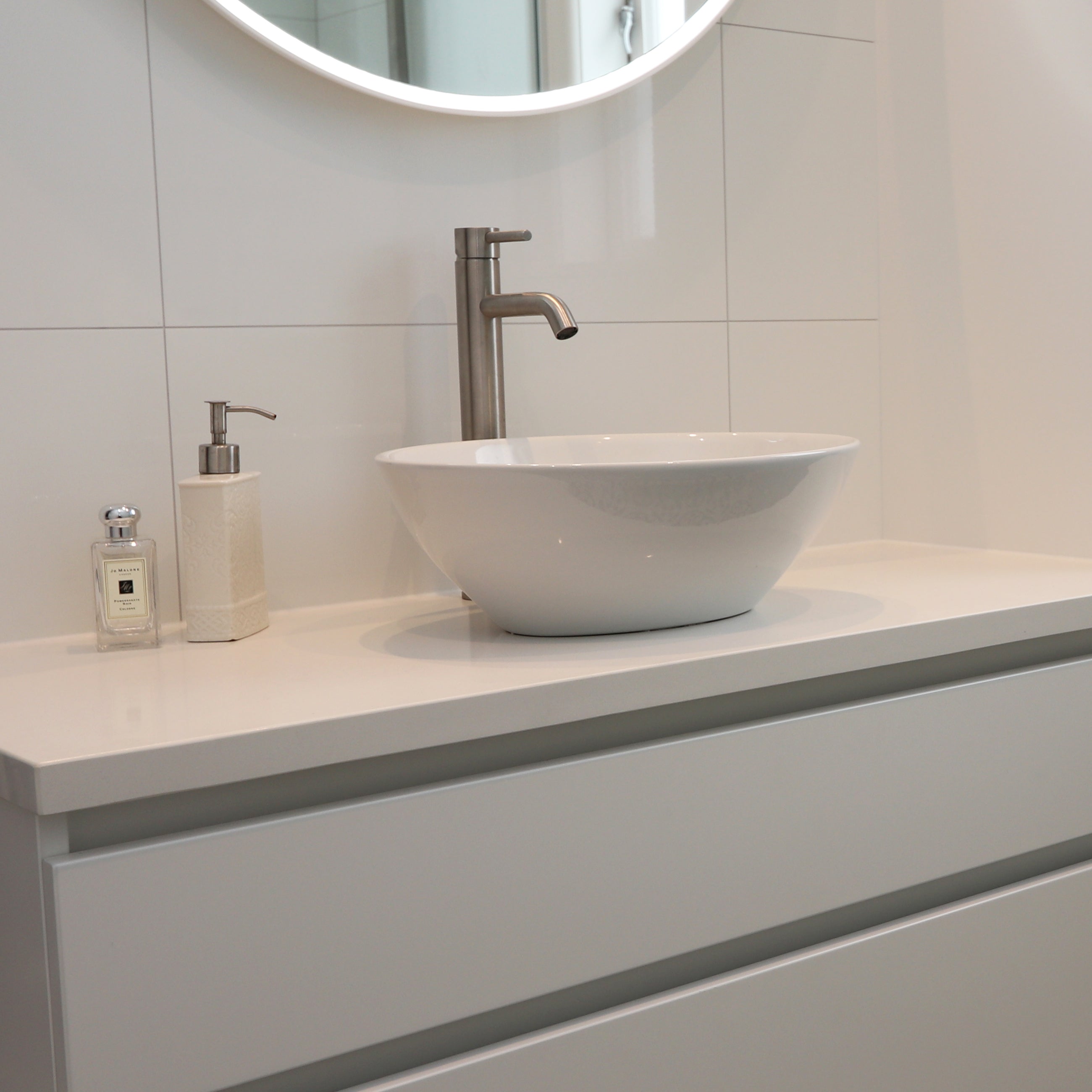 WATERWARE URBAN TALL BASIN MIXER BRUSHED STAINLESS STEEL