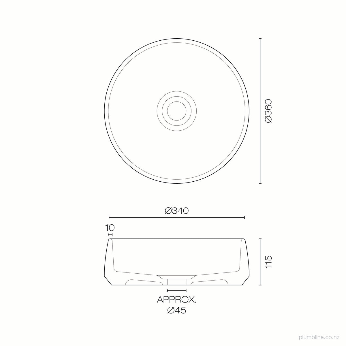 Robert Gordon Kiln 360 Round Vessel Basin
