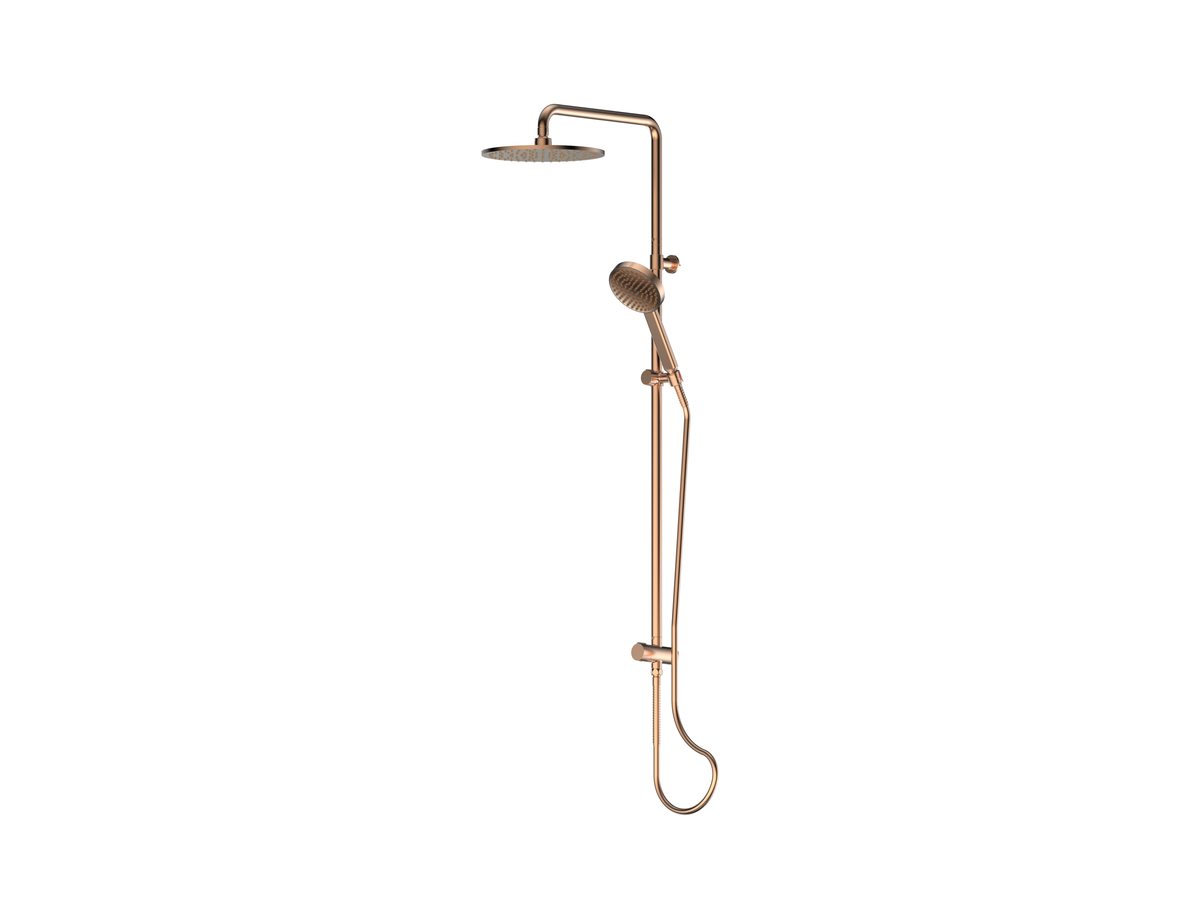 Greens Lavish Brass Twin Rail Shower - Brushed Copper