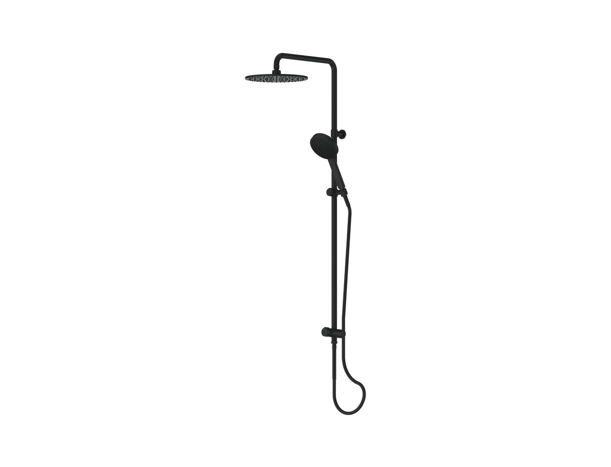 Greens Lavish Brass Twin Rail Shower - Matte Black