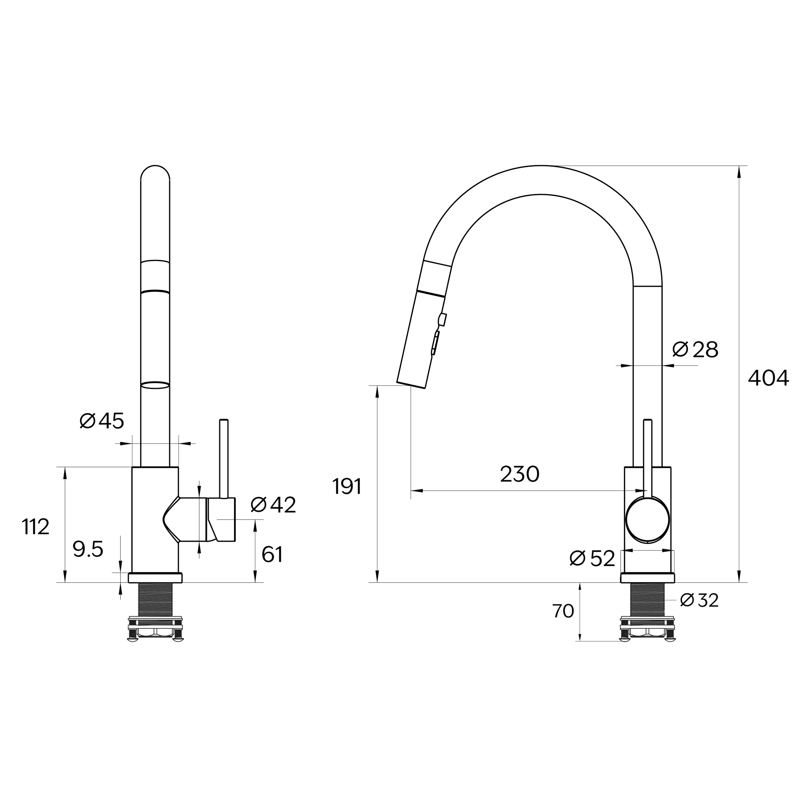 Pavia Pull Down Kitchen Mixer